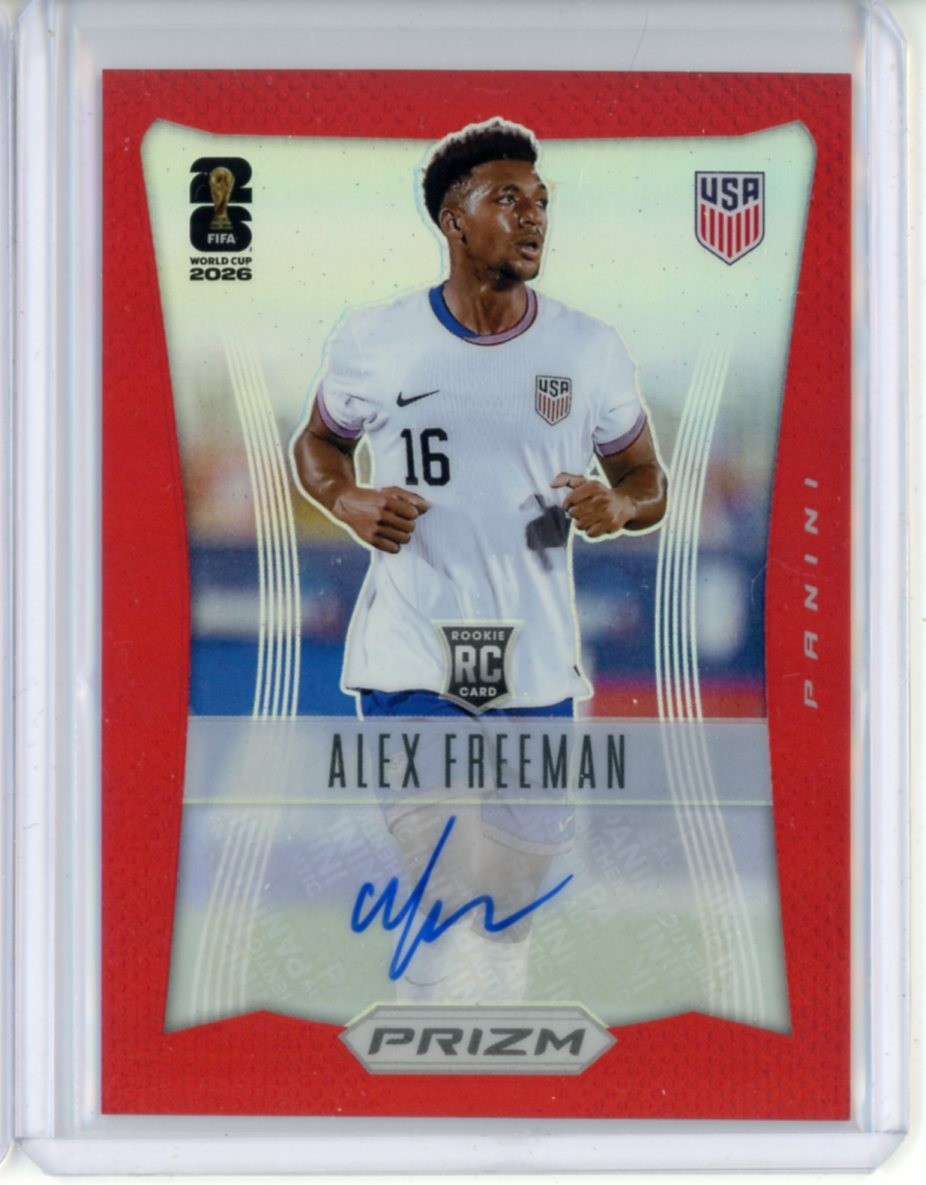 2026 Prizm FIFA World Cup Alex Freeman RC Auto 2012 Prizm Throwback Red #37/49 2026 Prizm FIFA World Cup Alex Freeman RC Auto 2012 Prizm Throwback Red #37/49