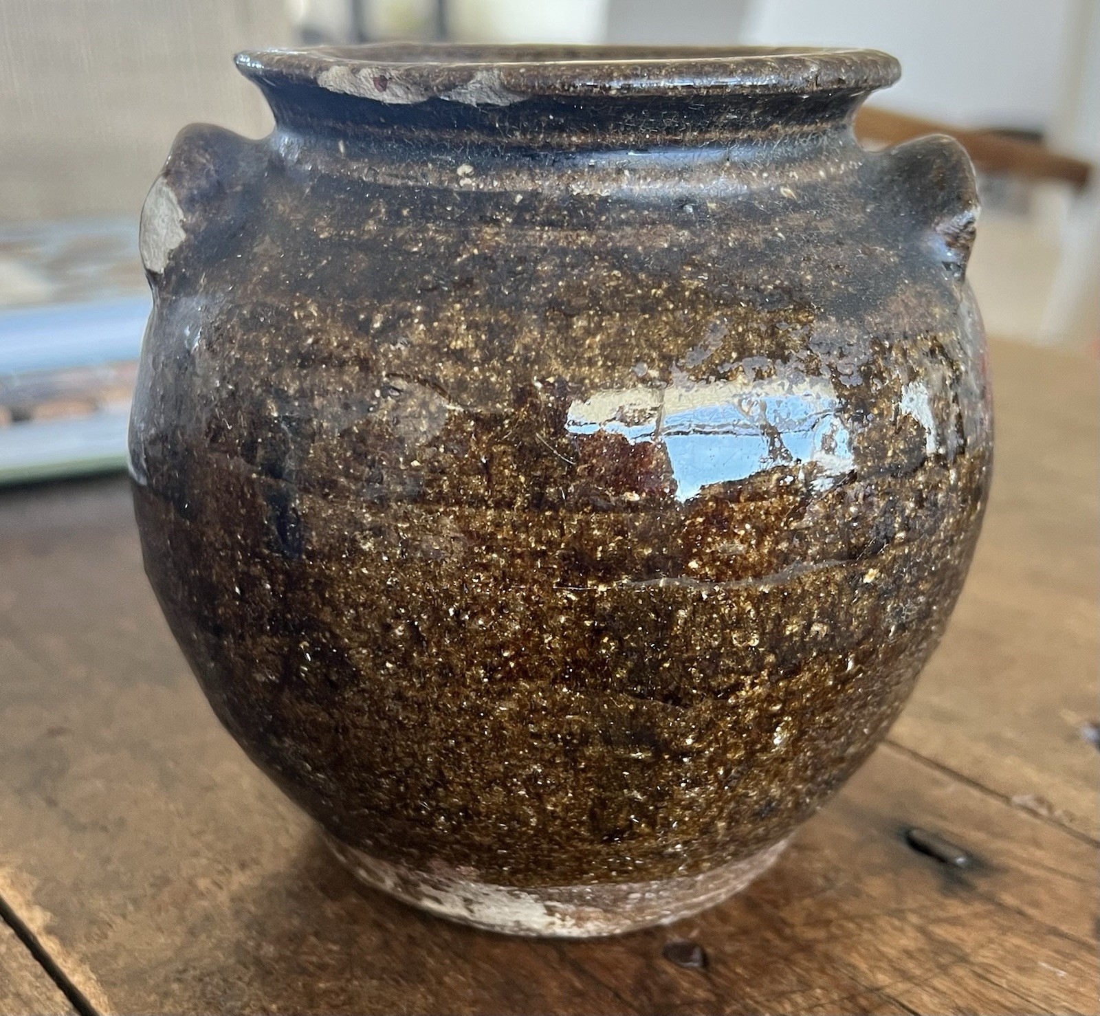 Rare Southern Pottery Jar Stoneware Crock Jug Alkaline Glaze Rare Southern Pottery Jar Stoneware Crock Jug Alkaline Glaze