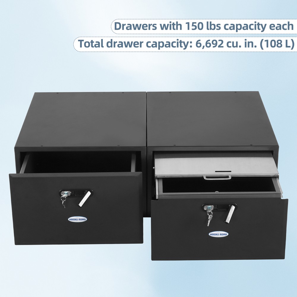 Cargo Drawer w/ Shelf & Fridge Slide Mount for 15-26 Jeep Wrangler JK JL Bronco