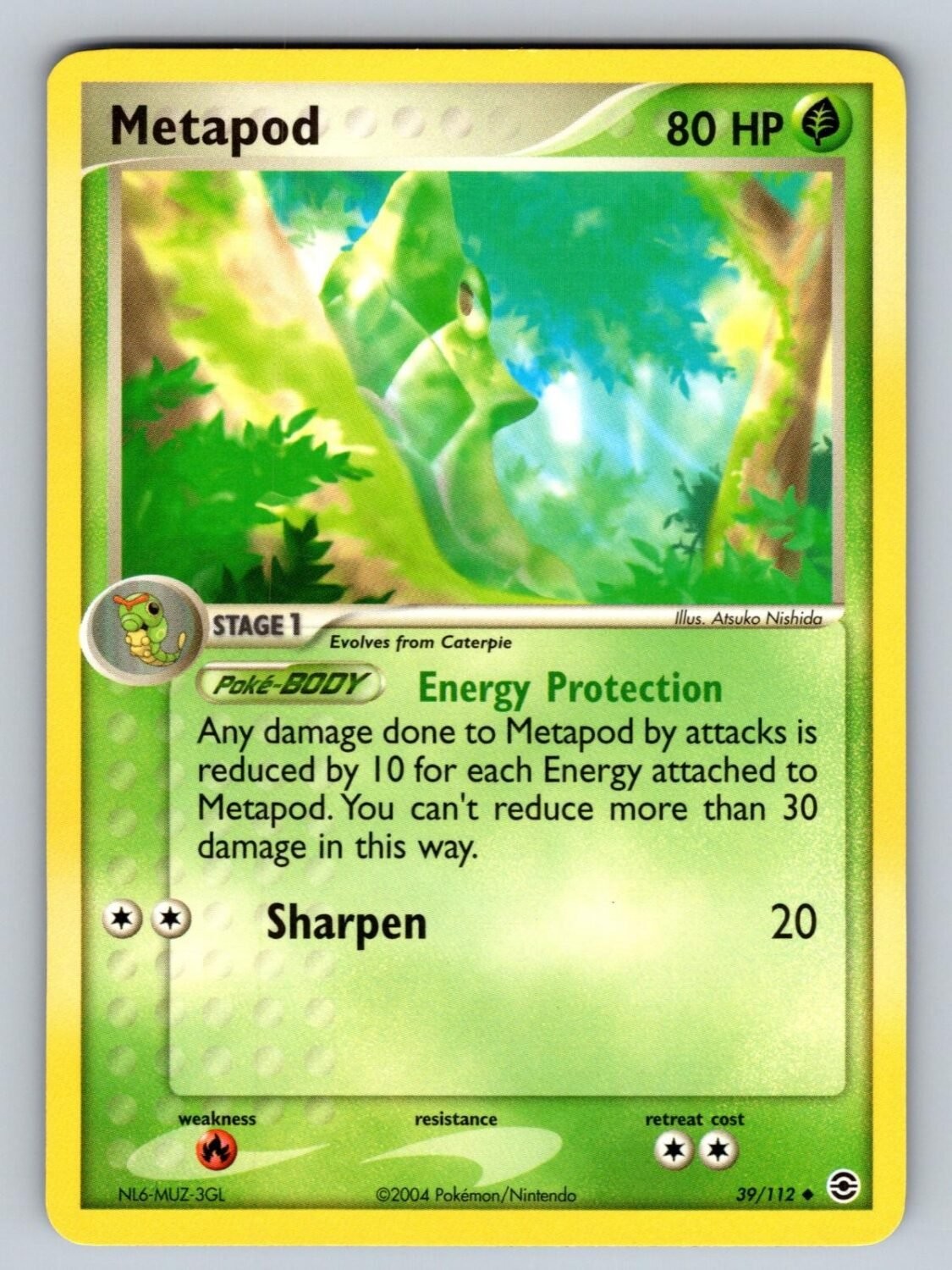 Metapod 39/112 NM/M FireRed & LeafGreen UC Pokemon T02058