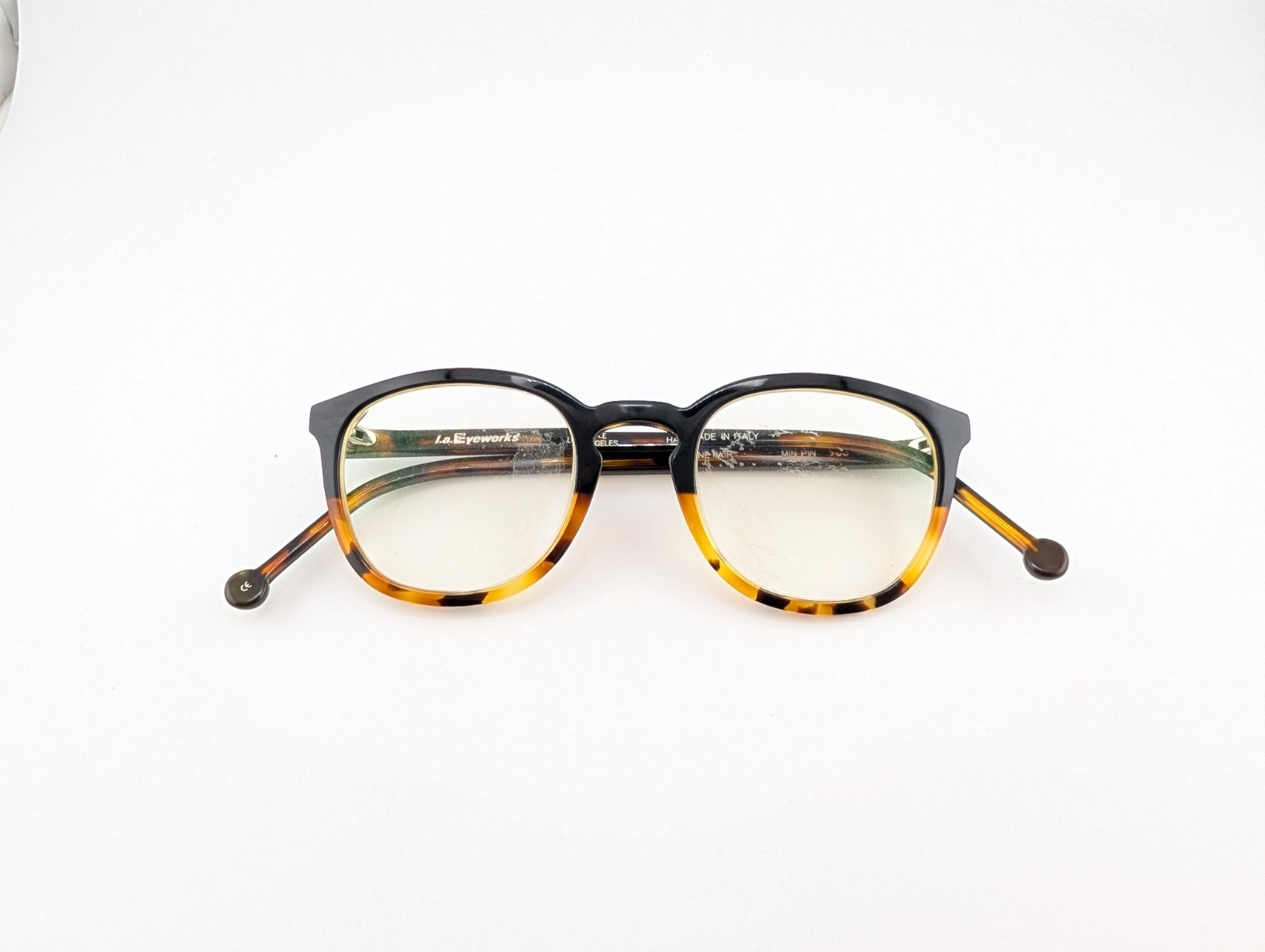 l.a. Eyeworks Eyeglasses Frames Only, ONE PAIR MIN PIN 705, Brown, Made in Italy