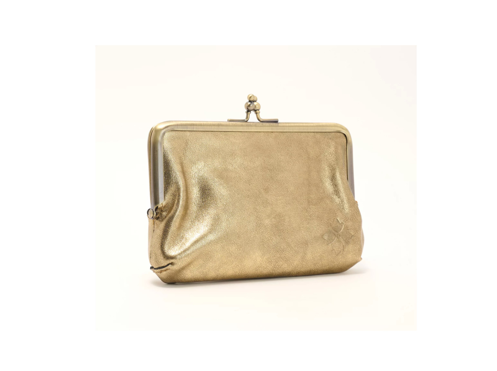 Patricia Nash Leather Fira Frame Bag . Antique Gold
