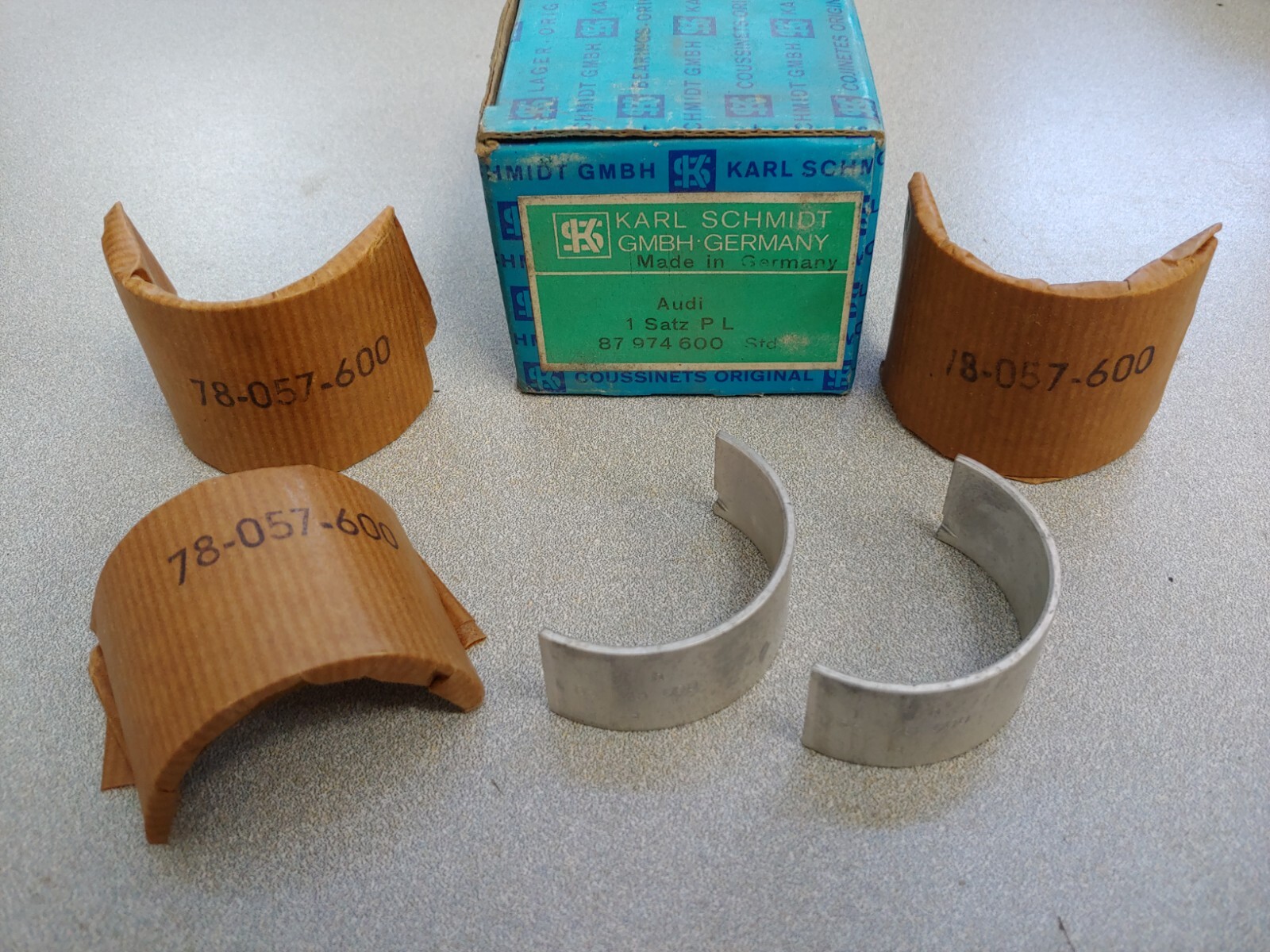 NOS SET KARL SCHMIDT KOLBENSCHMIDT AUDI AUTO UNION CONNECTING ROD BEARINGS STD