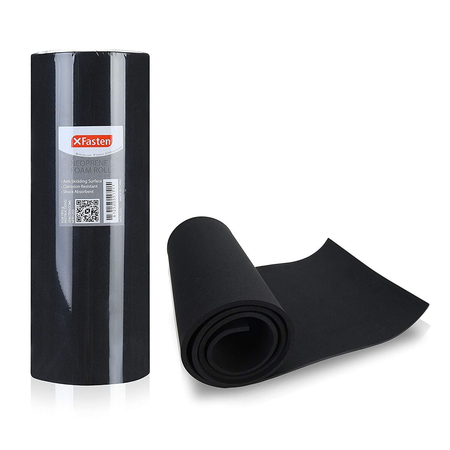 XFasten Neoprene Sponge Foam Rubber Sheet Roll, Black, 1/4-Inch Thick, 12\ XFasten Neoprene Sponge Foam Rubber Sheet Roll, Black, 1/4-Inch Thick, 12\