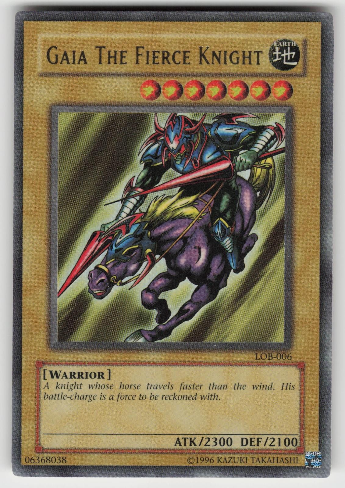 Gaia The Fierce Knight LOB-006 2002 Original Ultra Rare Unlimited Yugioh