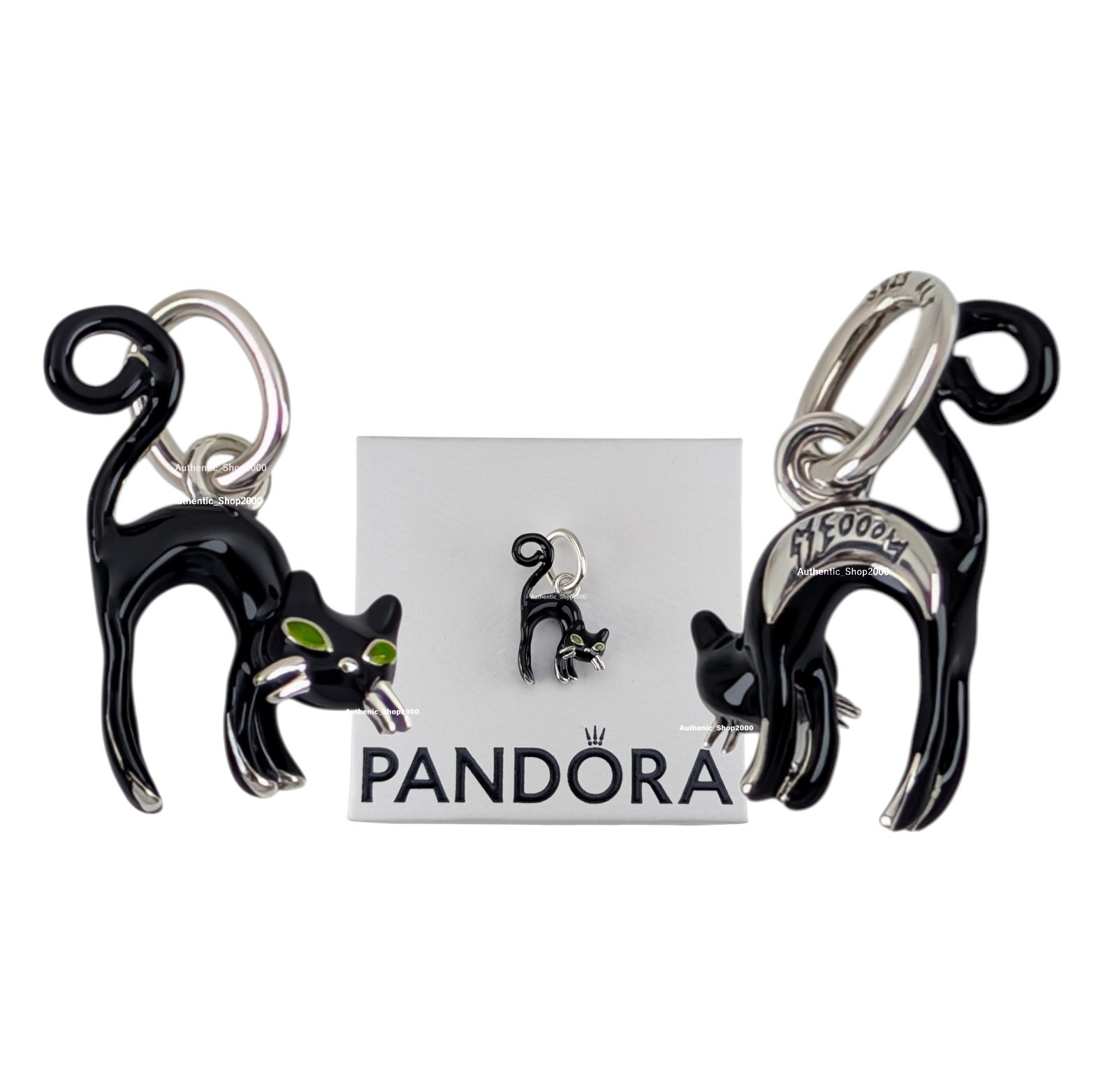 New 100% Authentic PANDORA 925 MEOOOW Eyeshine glow Black Cat Charm 794769C01