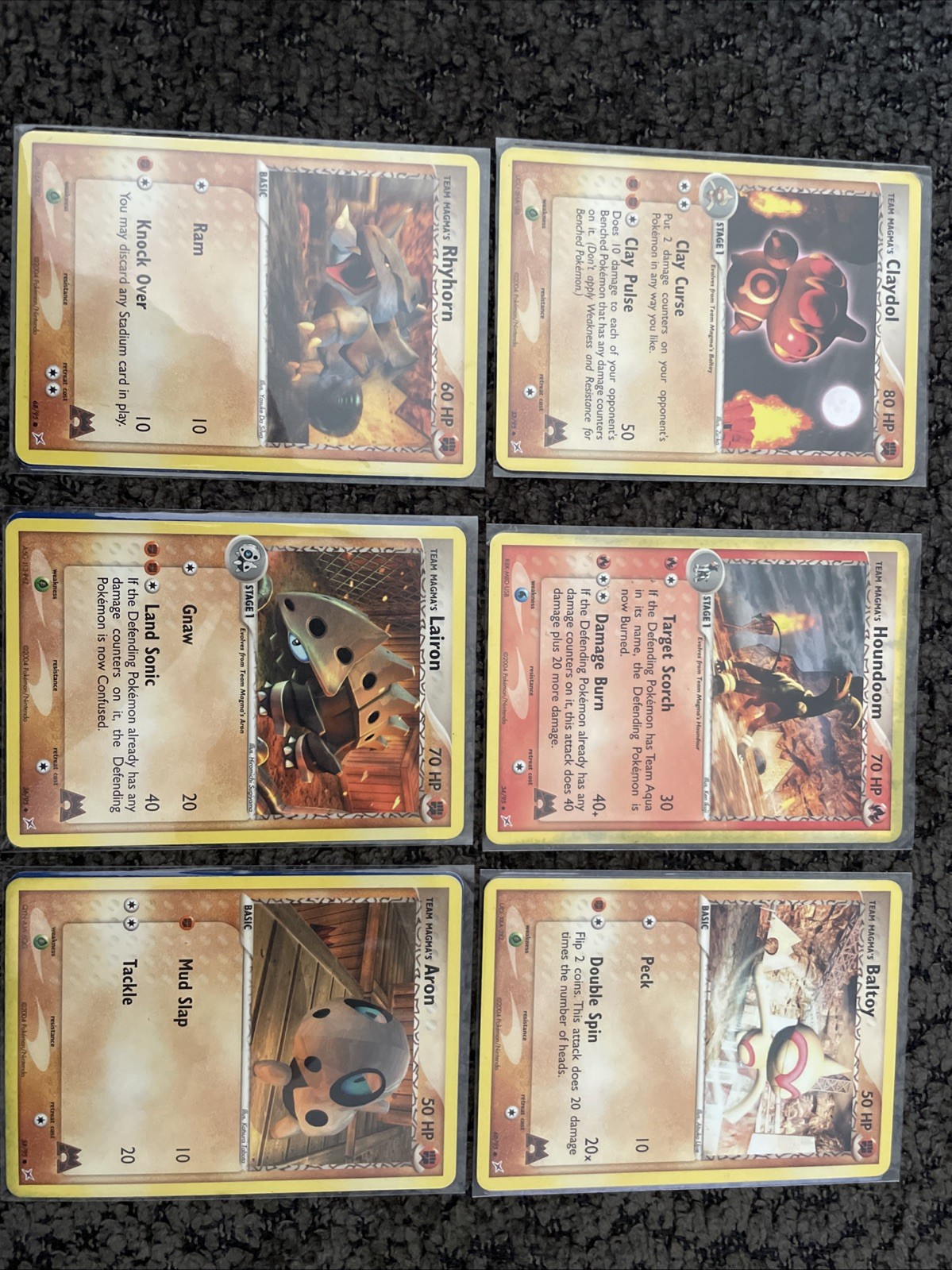 Team Magma's Ex Team Magma vs Team Aqua Set Claydol,Houndoom,Baltoy,Rhyhorn, etc Team Magma's Ex Team Magma vs Team Aqua Set Claydol,Houndoom,Baltoy,Rhyhorn, etc
