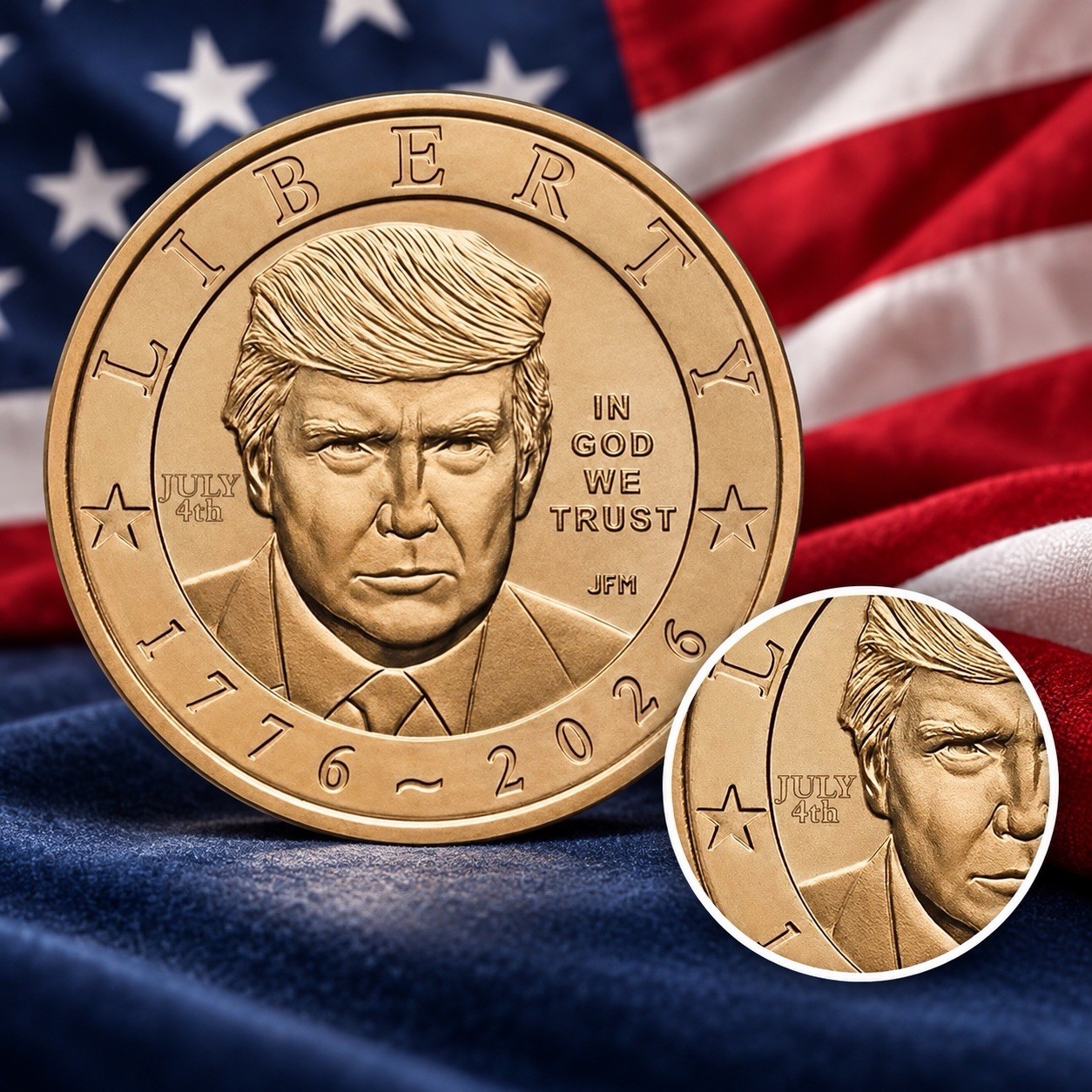 2026-P President Donald J. Trump 2026 $1 Coin with Privy Mark