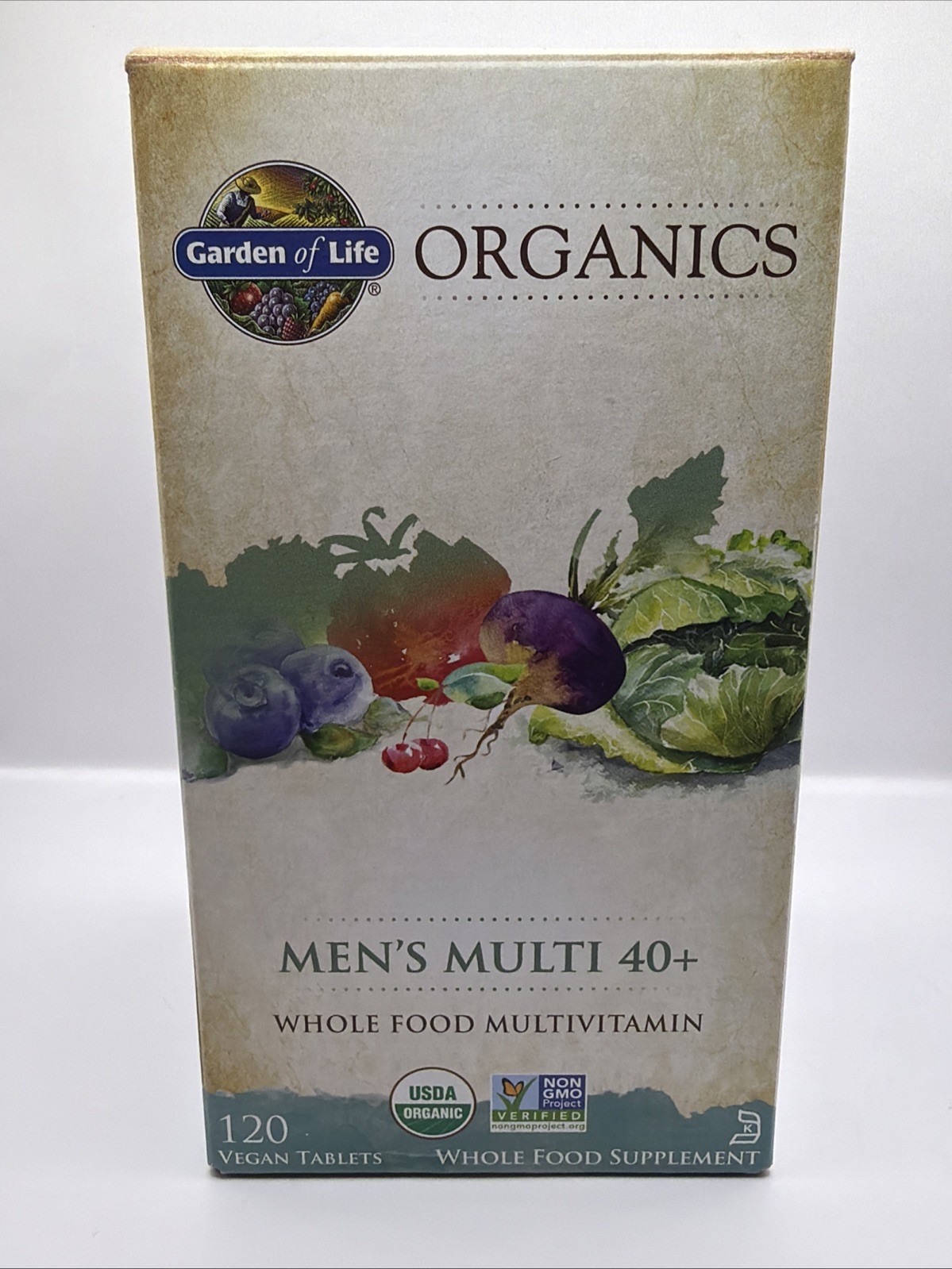 Garden of Life Organic Men's Multi 40+ - 120 Vegan Tablets BB:12/2027 Garden of Life Organic Men's Multi 40+ - 120 Vegan Tablets BB:12/2027