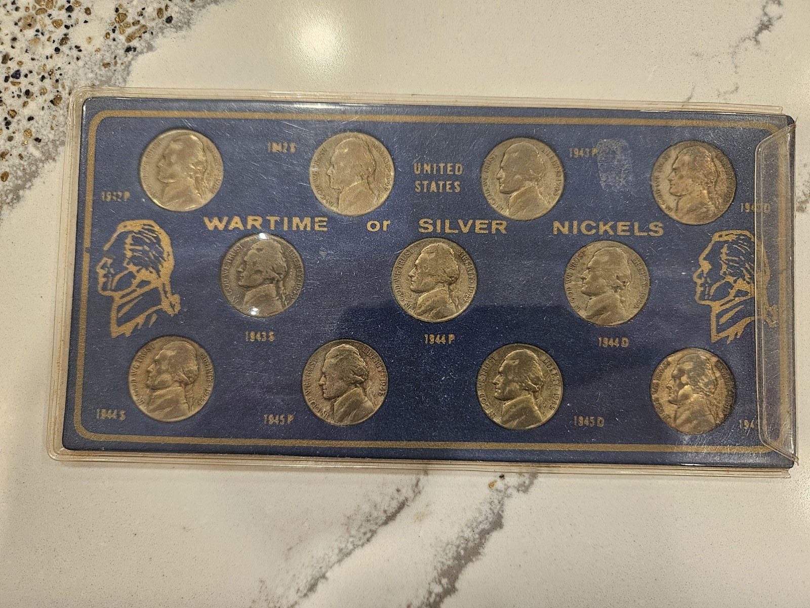 1942-1945 Wartime Silver Nickels Circulated Complete Set 1942-1945 Wartime Silver Nickels Circulated Complete Set