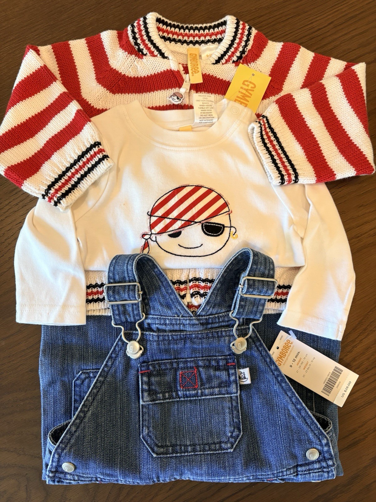 Vintage Gymboree 2005 Pirate Island Lot 2 NWT, Overall, Cardigan Bodysuit 9-12