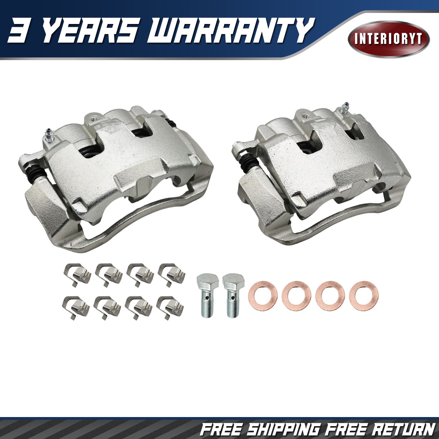 Front Brake Calipers w/ Bracket Pair 2 for Ram 1500 Dodge Durango Chrysler Aspen