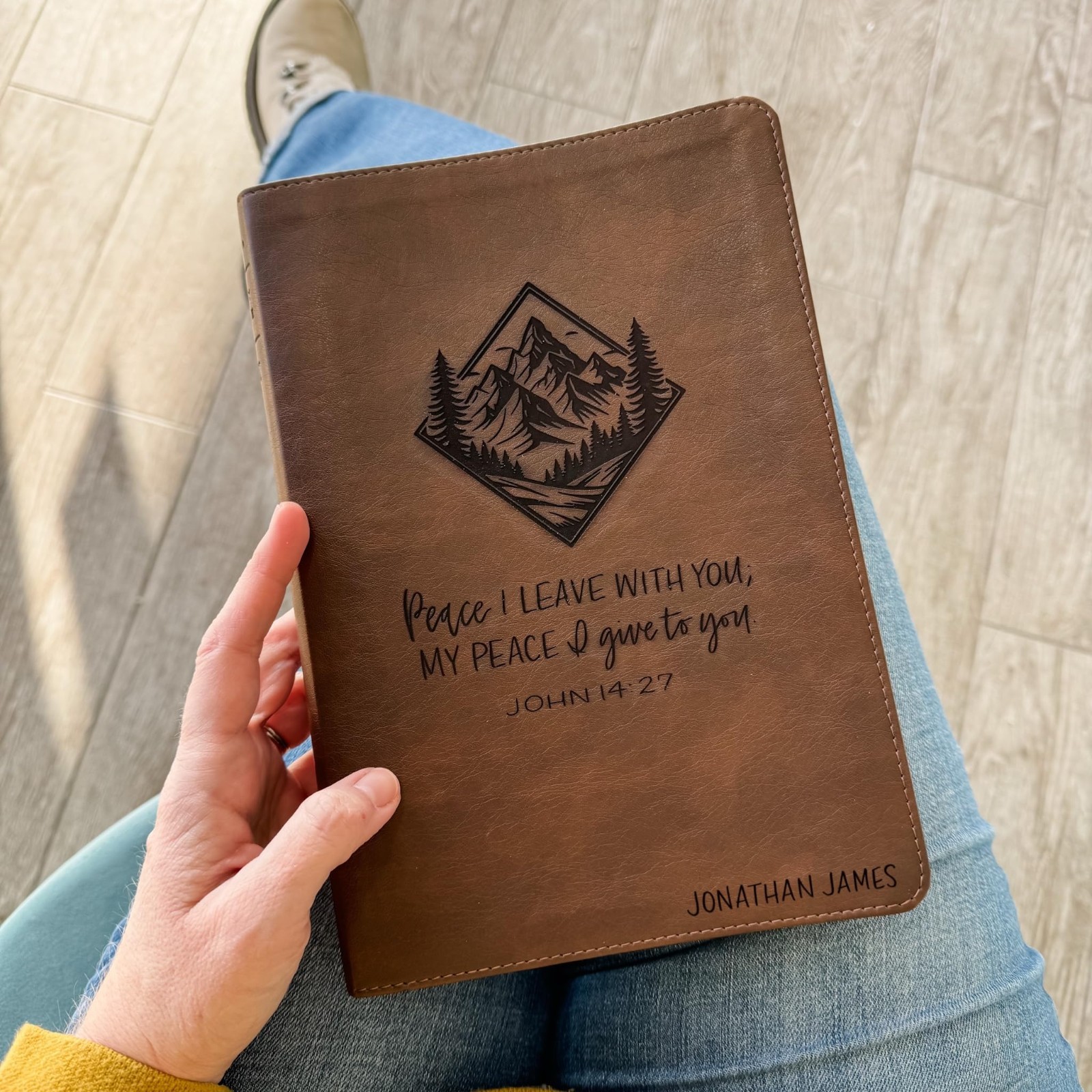 NLT Large Print Bible - Personalized - Peace I Leave With You  - Add Custom Name