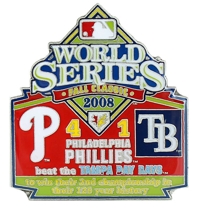 2008 World Series Commemorative Pin - Phillies vs. Rays - Limited 1,000