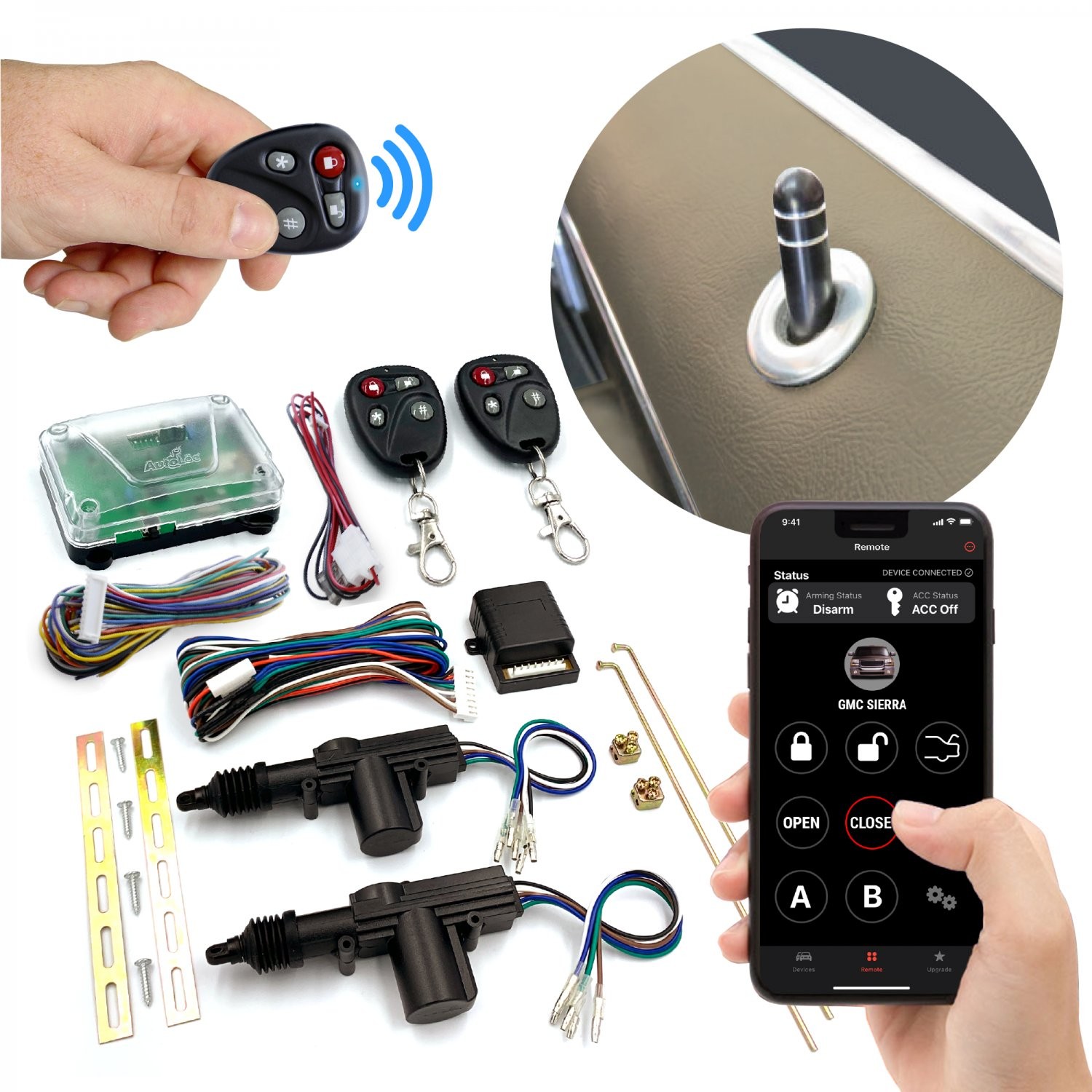 1967 - 1969 Chevrolet Camaro power door lock kit remote keyless conversion 