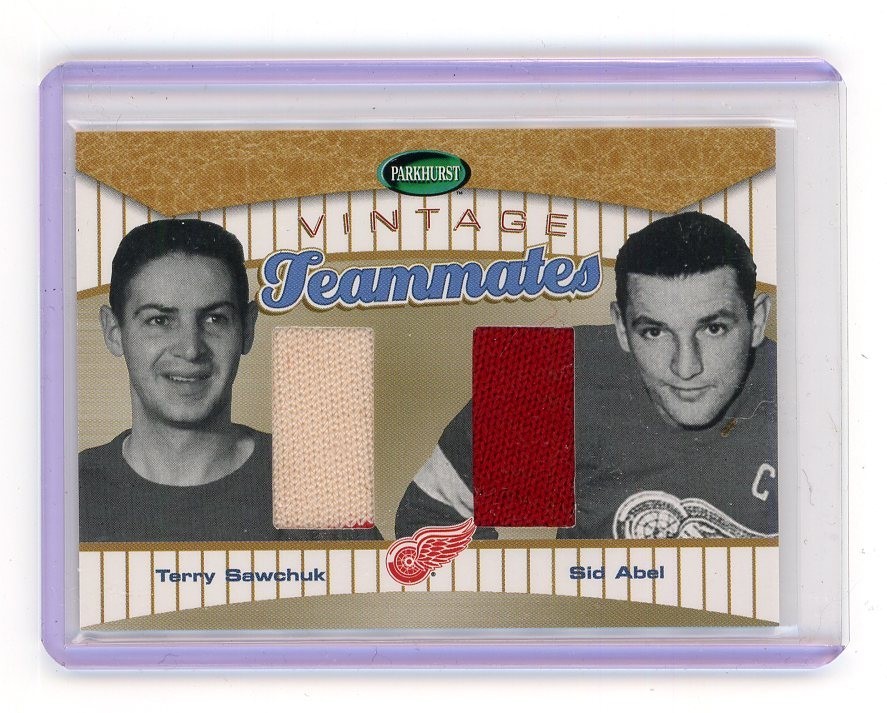 2002/03 PARKHURST VINTAGE TEAMMATES TERRY SAWCHUK SID ABEL #VT-6 2002/03 PARKHURST VINTAGE TEAMMATES TERRY SAWCHUK SID ABEL #VT-6