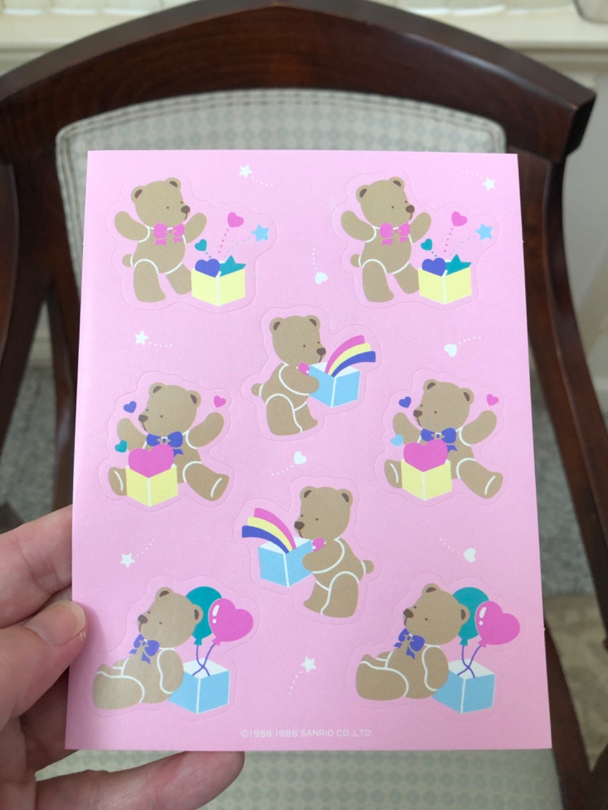 Sanrio 1988 Vintage Tweedle Dee Dee Bear Sticker Open Present Design HTF Sanrio 1988 Vintage Tweedle Dee Dee Bear Sticker Open Present Design HTF