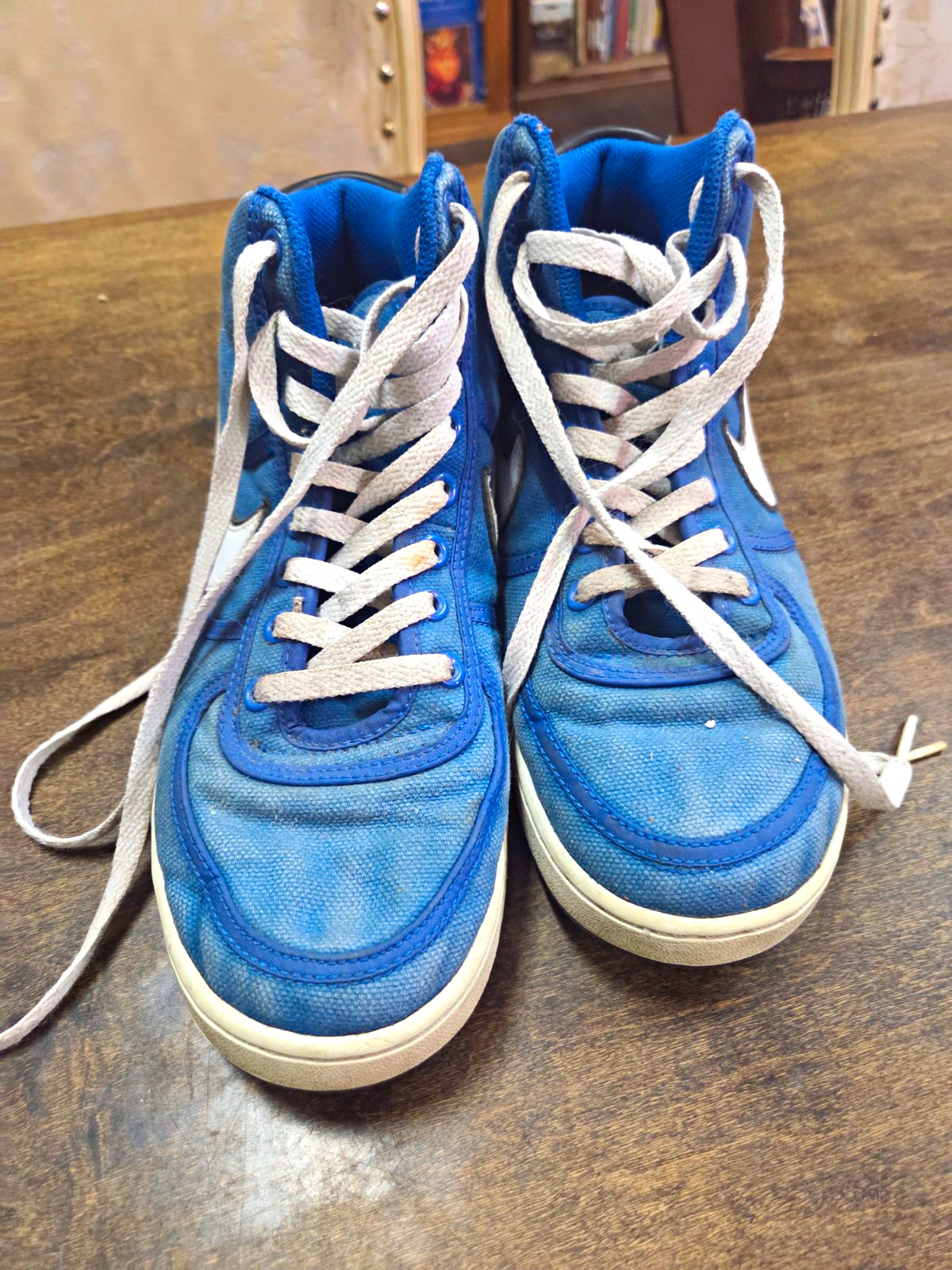 Nike Vandal Canvas Mid Top Lace Up Sneakers Sport Royal/White-Black 315066-411