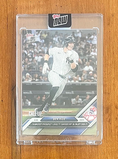 2024 BEN RICE TOPPS NOW 1ST CAREER HIT - SEALED PRISTINE YANKEES 1ST HIT