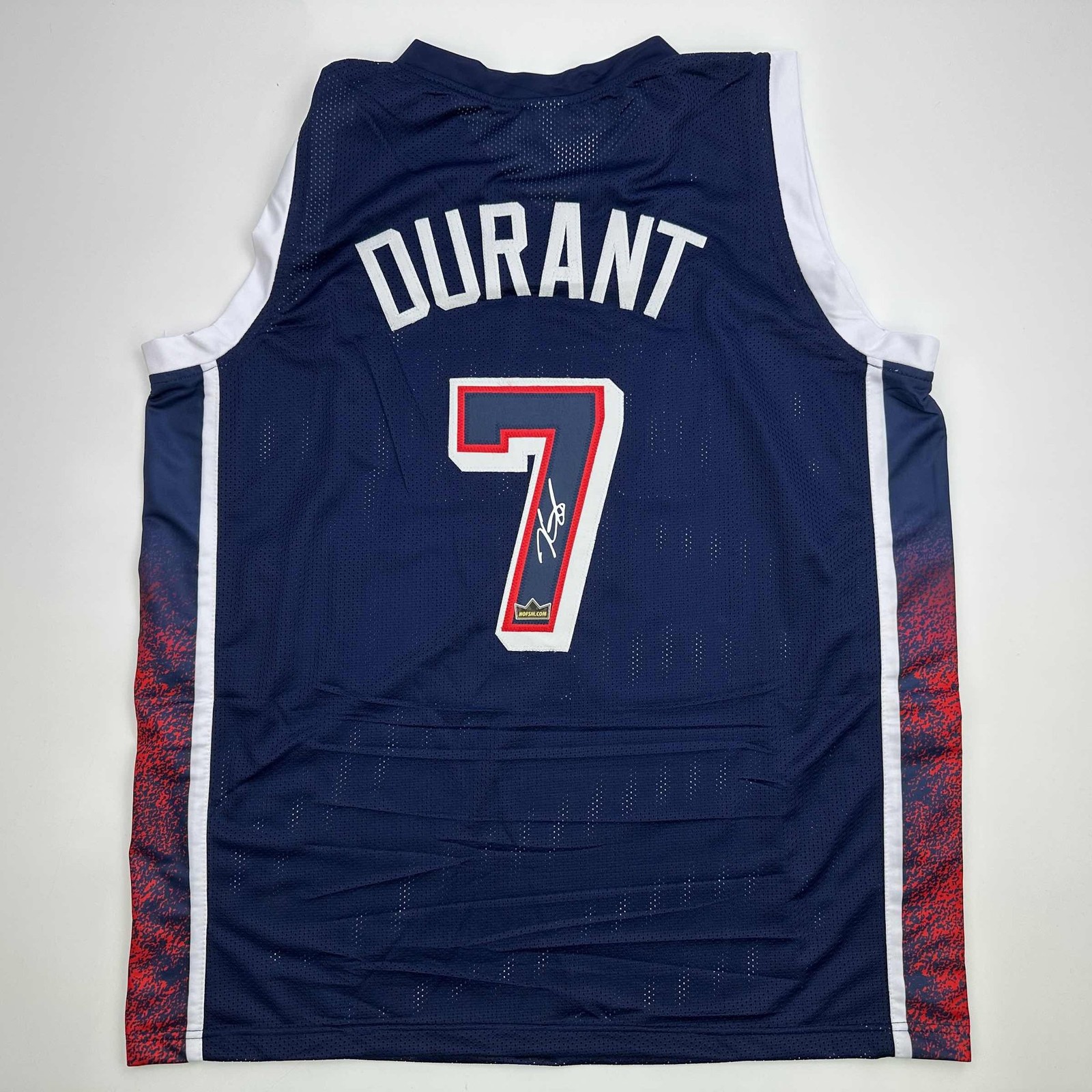 Facsimile Autographed Kevin Durant 2024 Team USA Blue Jersey Size Men's XL Facsimile Autographed Kevin Durant 2024 Team USA Blue Jersey Size Men's XL