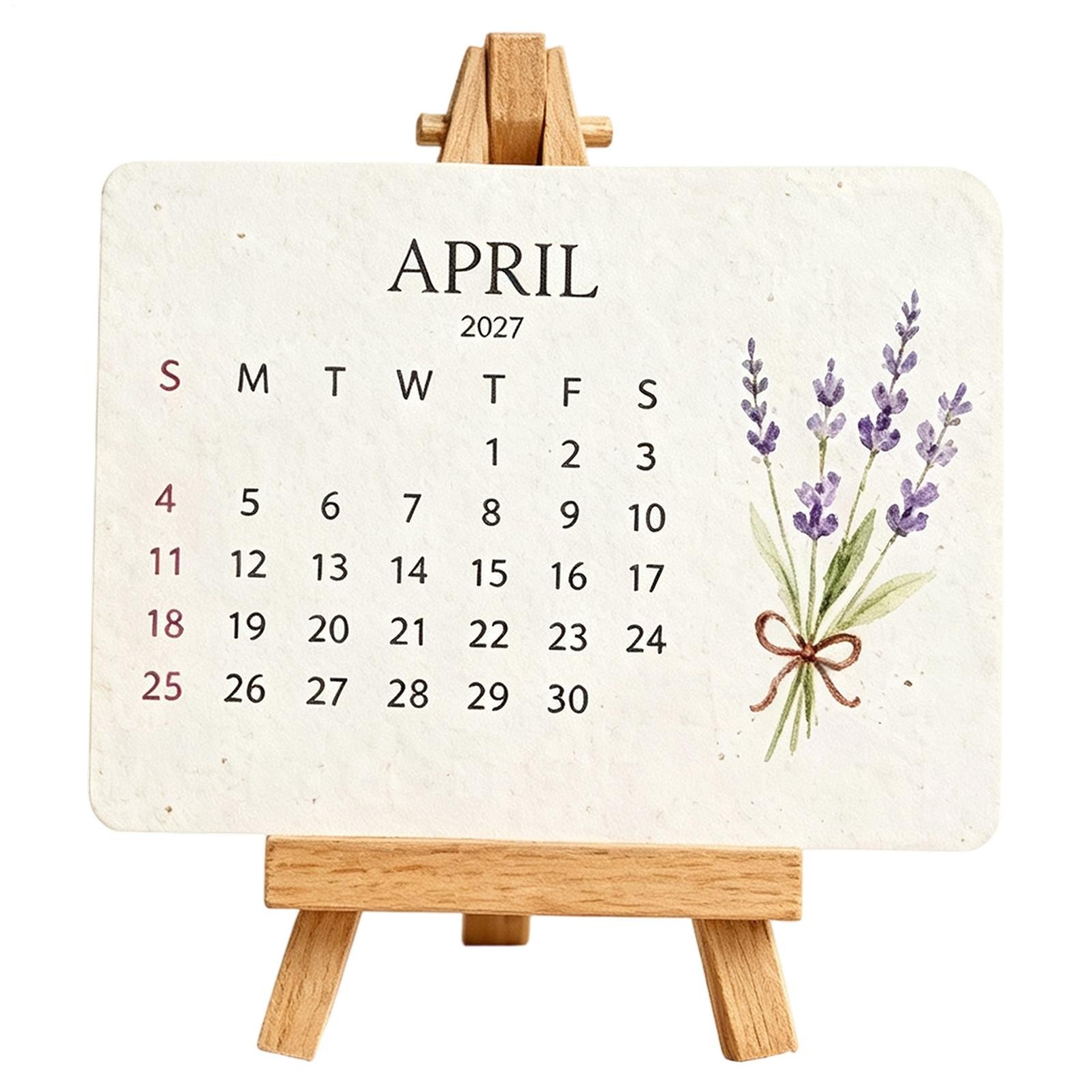 Plantable Seed Calendar 2027 Wildflower Paper Calendar with Stand Monthly Botani