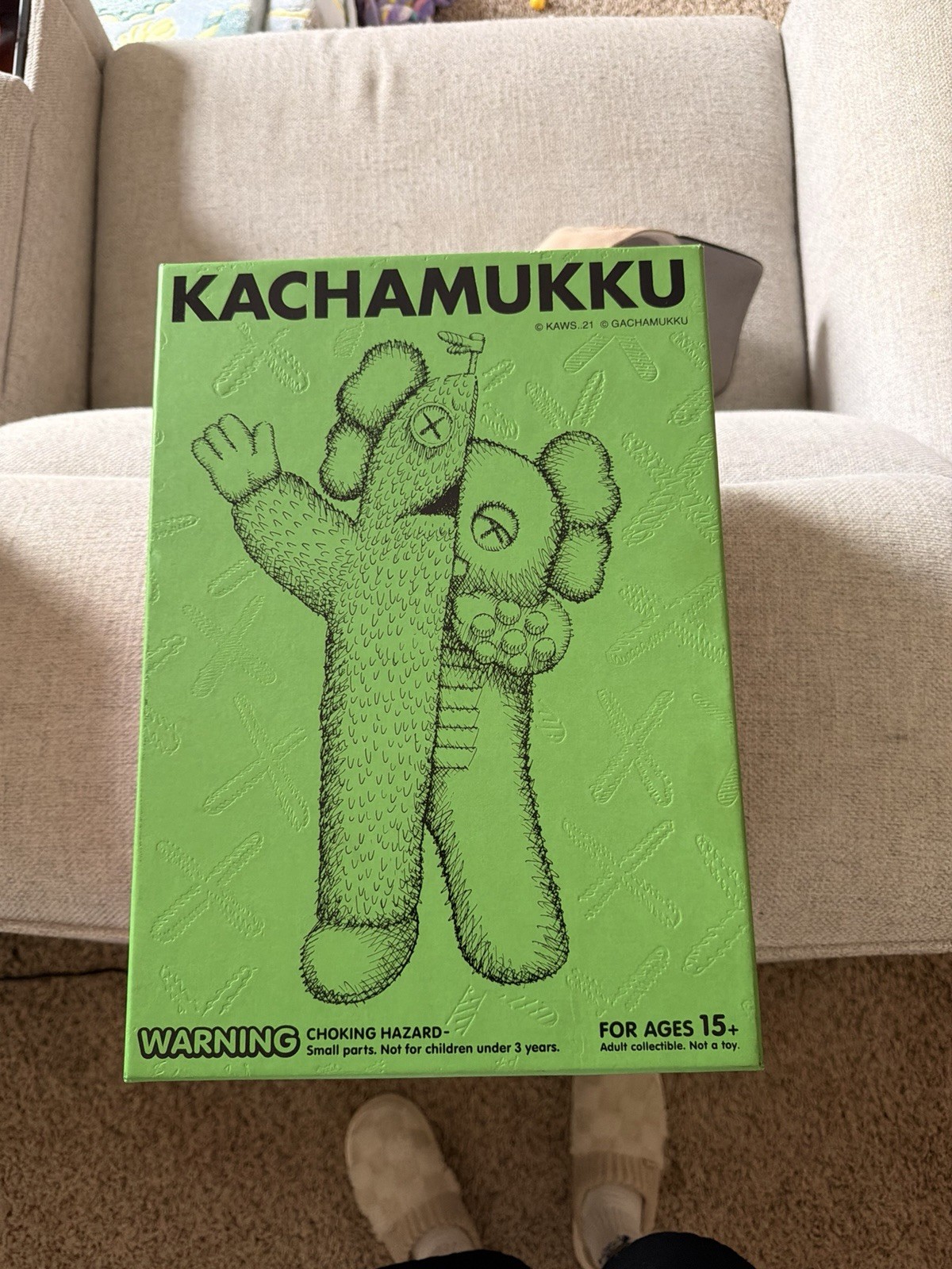 Medicom Toy KAWS x Kachamukku Figure 2021 Red/Green Collectible