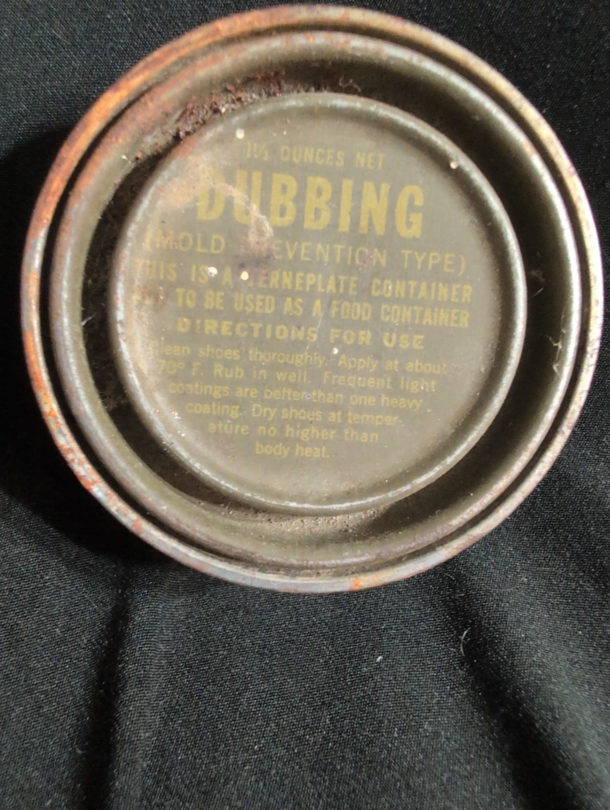 1-Original WW2 U.S. Army Soldiers Boot/Shoe Dubbing OD Can, Contains Product 1-Original WW2 U.S. Army Soldiers Boot/Shoe Dubbing OD Can, Contains Product