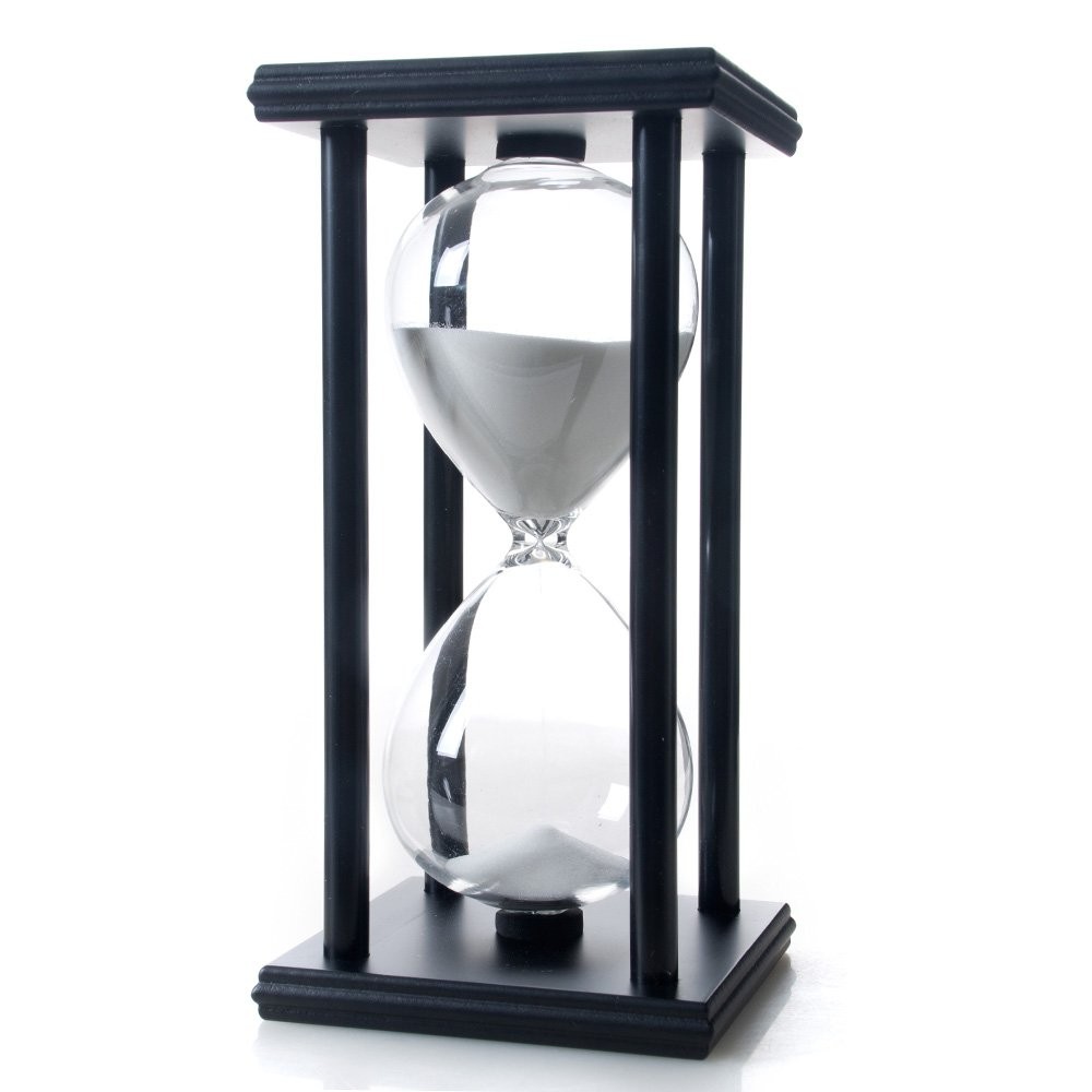B BELLAWARE 60 Minutes Hourglass, Wood Sand Timer, White 60 min, B BELLAWARE 60 Minutes Hourglass, Wood Sand Timer, White 60 min,