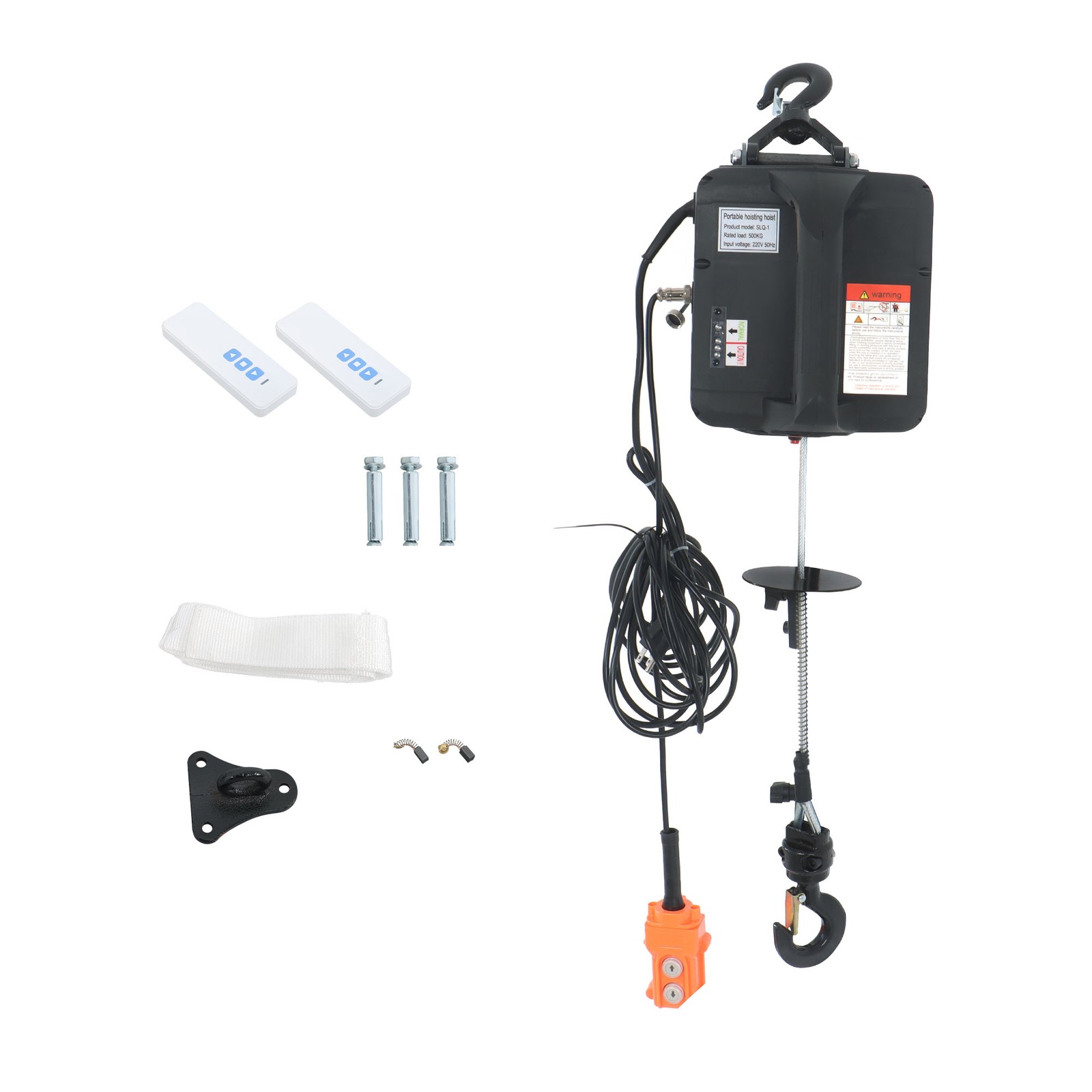 110V 1100LB 3-in-1 Portable Electric Hoist For Garage, Warehouses And Factories