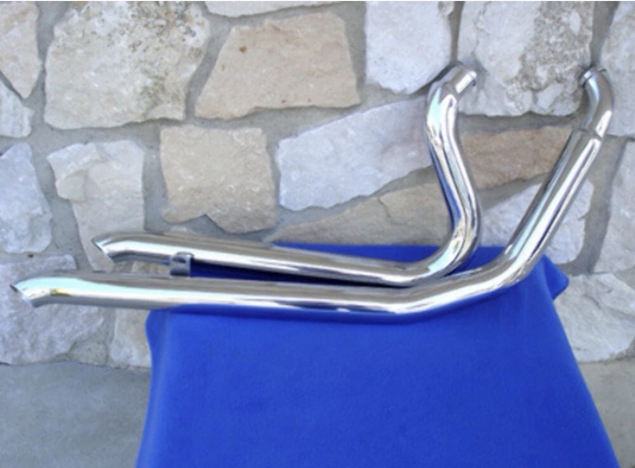 CHROME BIG GROWL 2 1/4 DOWN N OUT DRAG PIPES FOR HARLEY SOFTAIL 1986-2003 CHROME BIG GROWL 2 1/4 DOWN N OUT DRAG PIPES FOR HARLEY SOFTAIL 1986-2003
