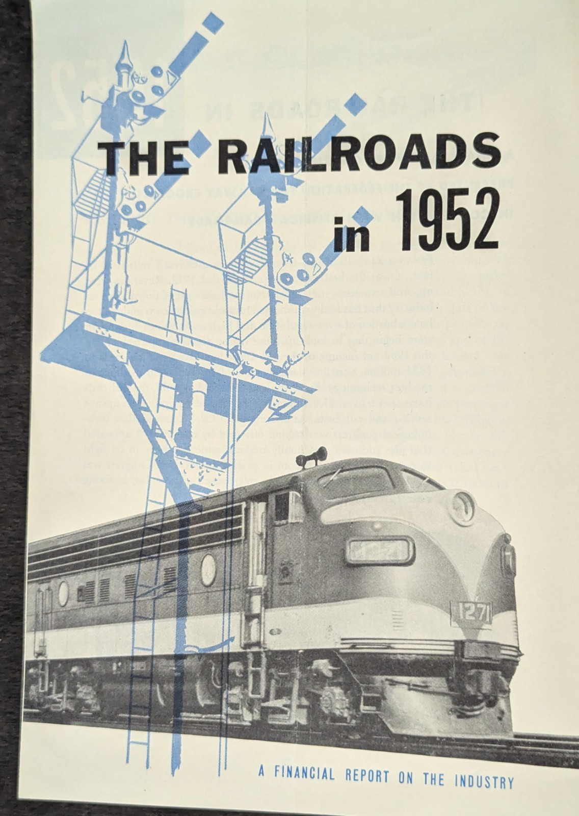 **VINTAGE THE RAILROADS IN 1952 FINANCIAL REPORT BOOKLET**