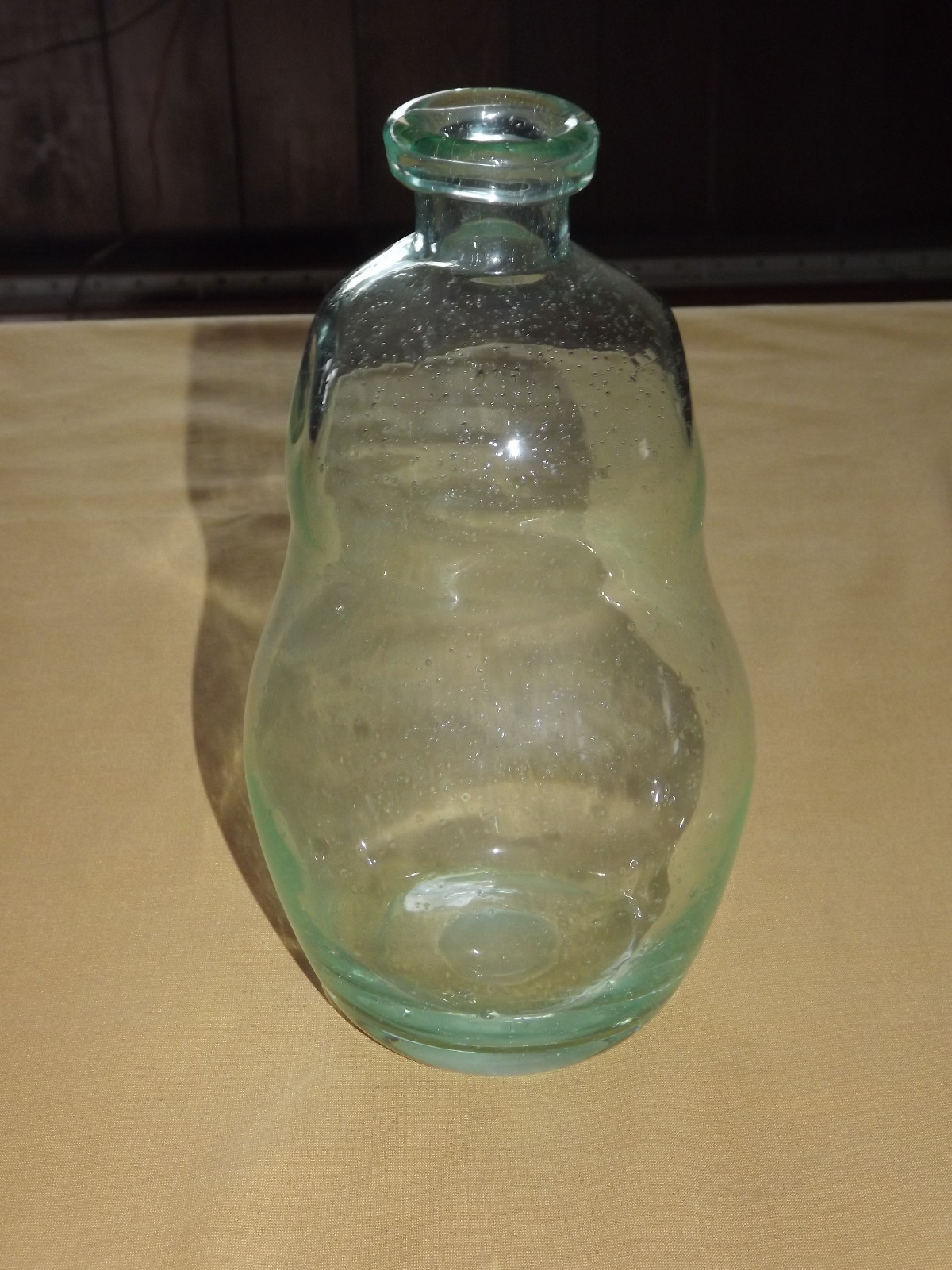 VINTAGE ANTIQUE HAND BLOWN BLUISH GREEN BUBBLE BOTTLE JAR ODD SHAPE VINTAGE ANTIQUE HAND BLOWN BLUISH GREEN BUBBLE BOTTLE JAR ODD SHAPE