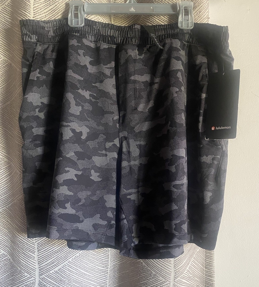 NWT LULULEMON Pace Breaker Short Men’s Camo Black Drawstring Sz XXL