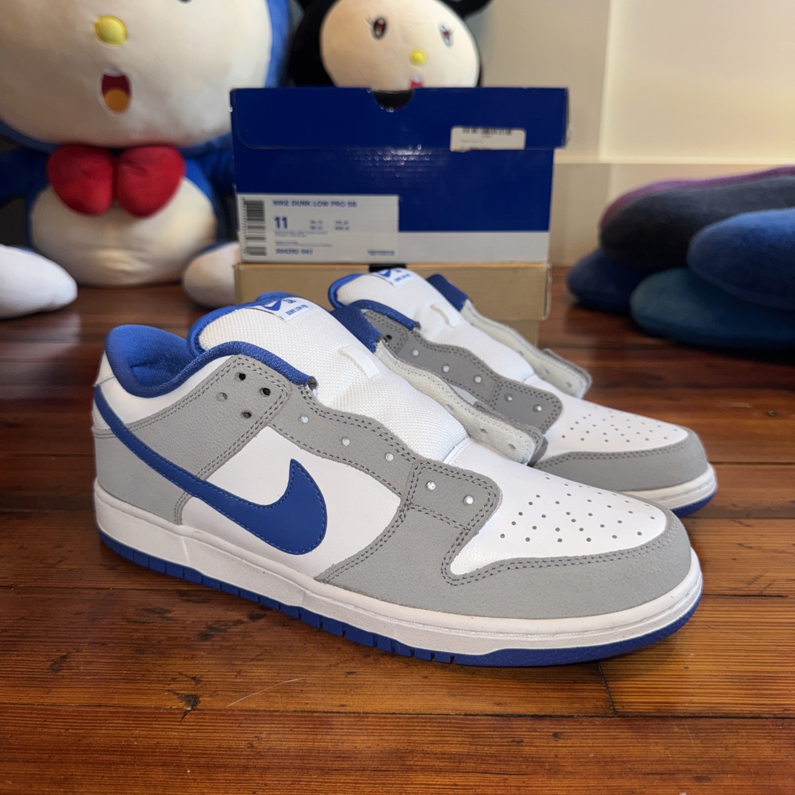 💙 Nike SB Dunk Low Pro Matte Silver Varsity Royal “Grey Goose” US 11 M Supreme 
