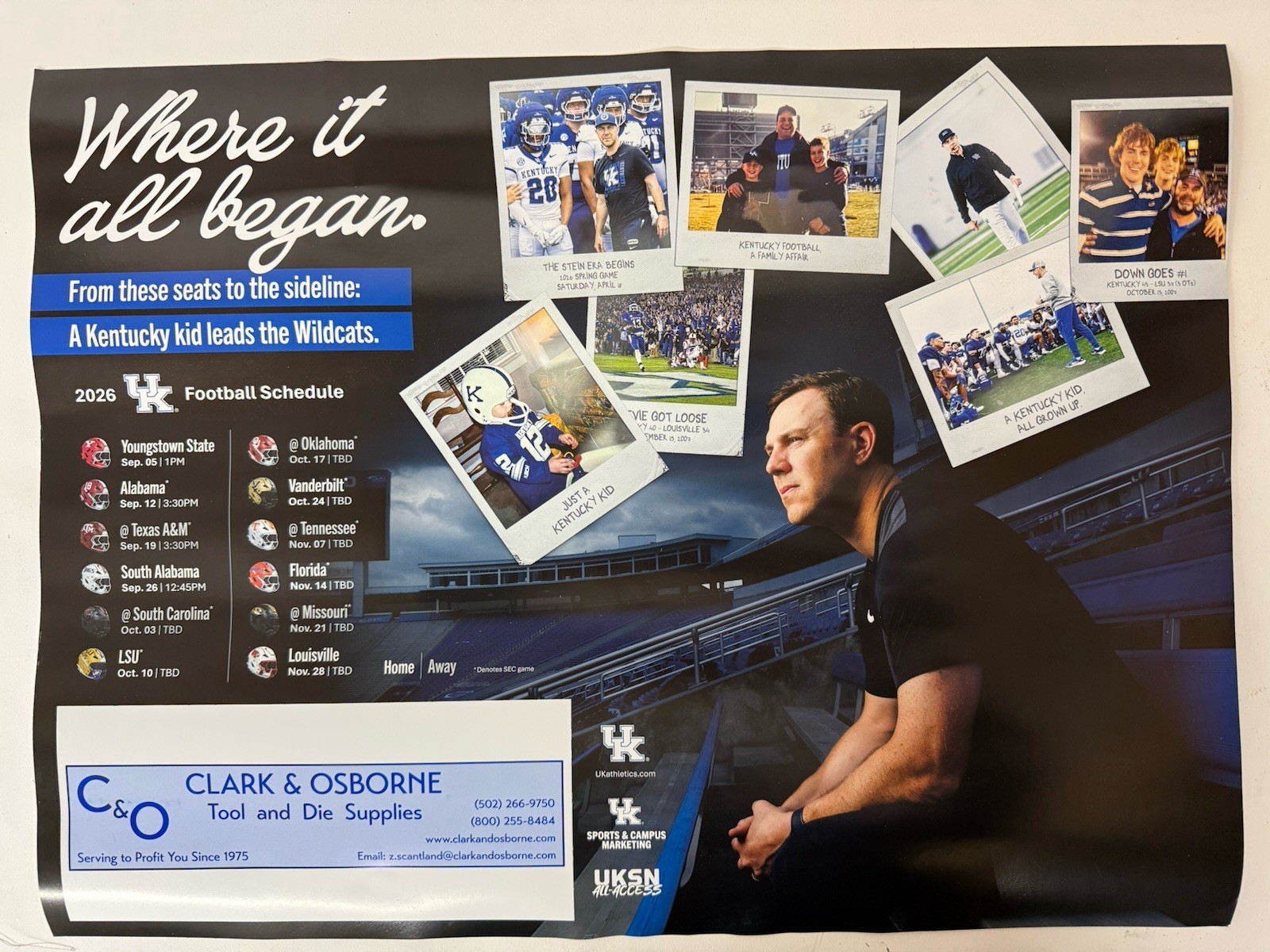 Kentucky Wildcats 2026 Official Kentucky Football Yearbook Will Stein 18x24”