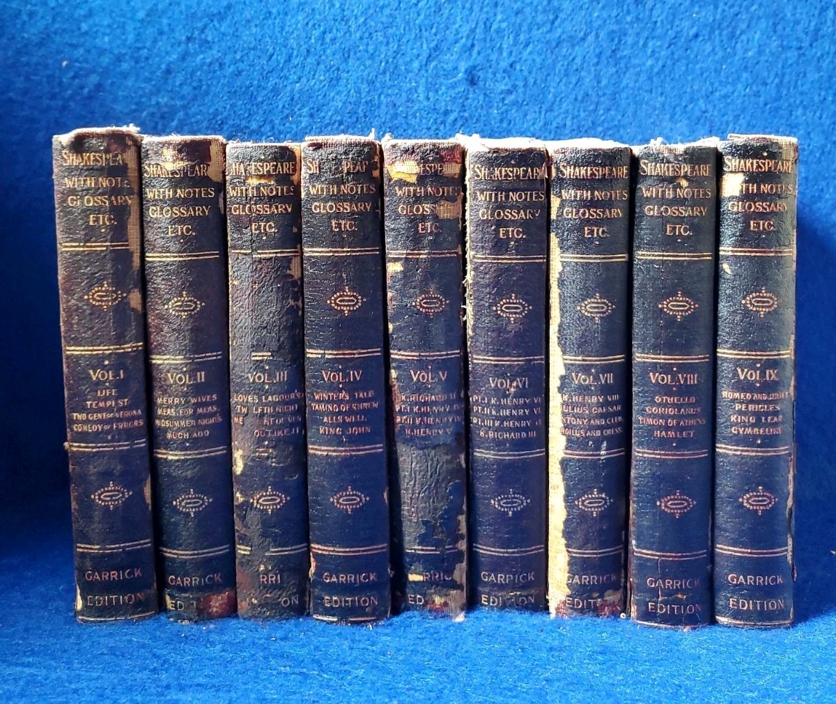 Antique 1905 Shakespeare Set & 1929 Owensmouth CA High School Typed Letter