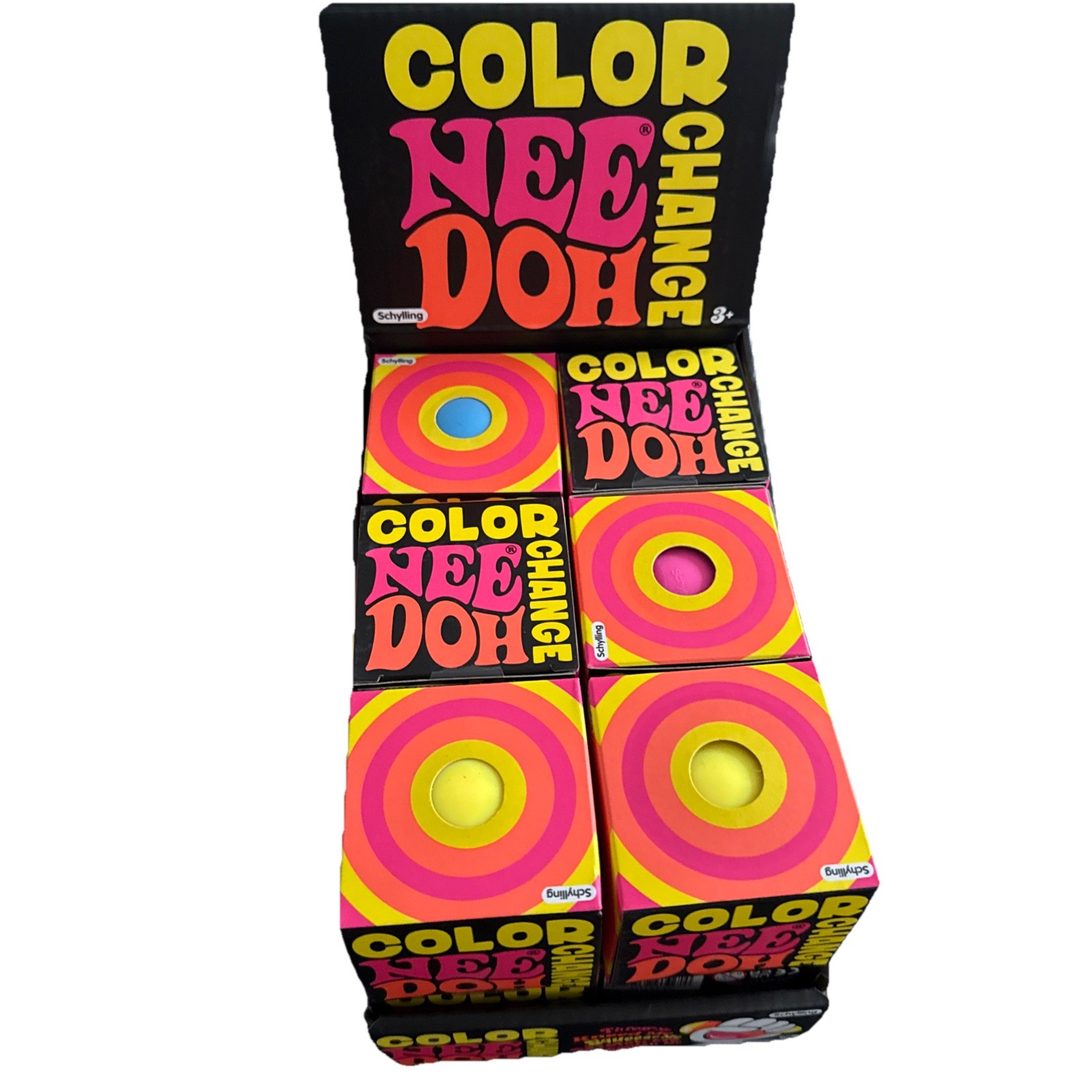 Nee Doh Color Change Lot of 12. 3 Pink, 5 Yellow, 4Blue w/ box. 100% Authentic