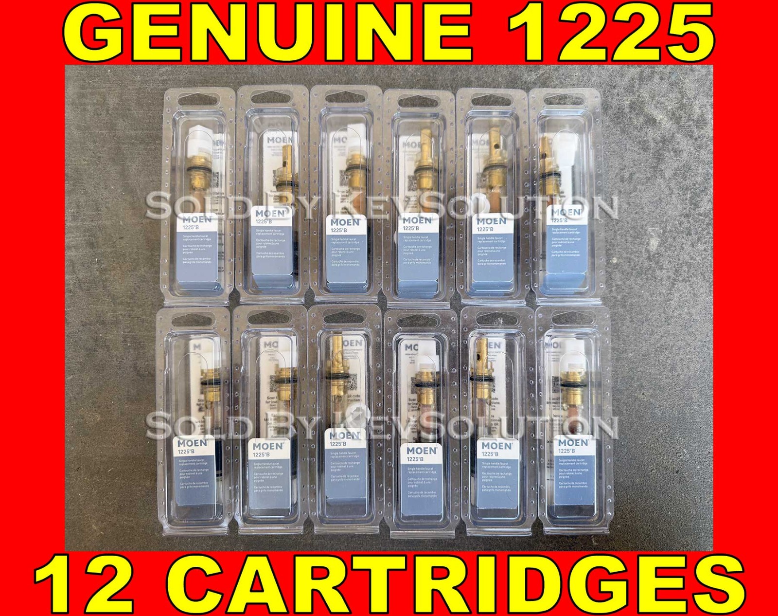 NEW 12 GENUINE MOEN 1225 1225B Single Handle OEM Cartridge 12801 MADE IN USA NEW 12 GENUINE MOEN 1225 1225B Single Handle OEM Cartridge 12801 MADE IN USA