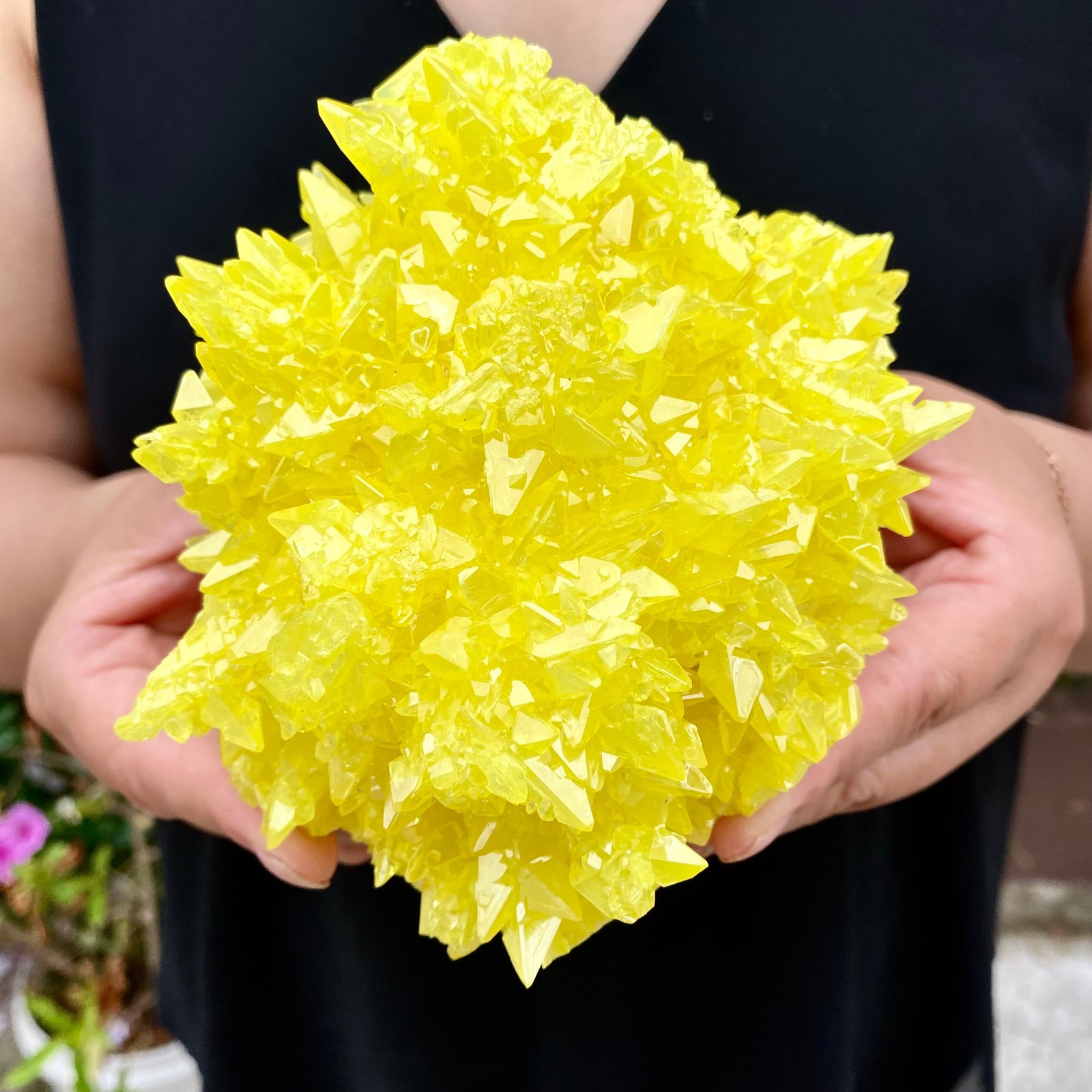 1.6LB Rare Natural yellow sulfur crystal quartz crystal mineral specimen