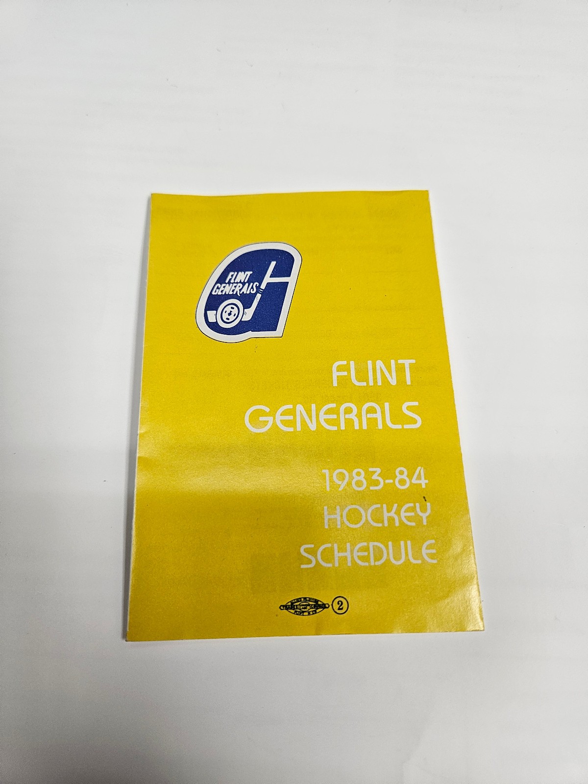ES25 Flint Generals 1983/84 IHL Hockey Pocket Schedule - Buick/WFDF