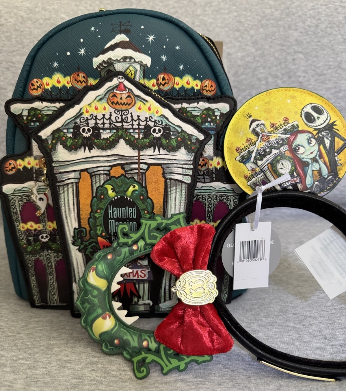Disney Club 33 Nightmare Before Christmas Loungefly Backpack & Ear Set WGiftBag