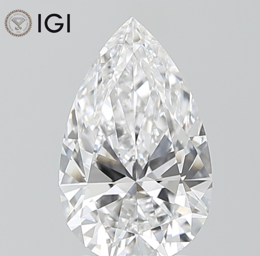 0.52 Ct Pear Cut IGI Certified Lab Grown CVD Diamond E Color VVS2 Clarity Stone
