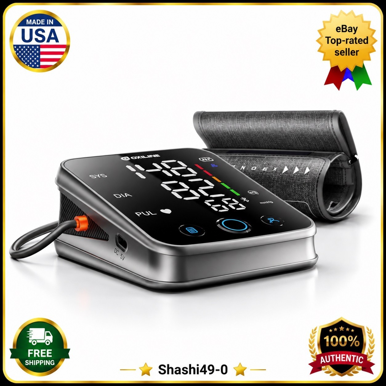 Oxiline Pressure XS Pro Blood Pressure Monitor Bluetooth Upper Arm Cuff OLED🔥❗