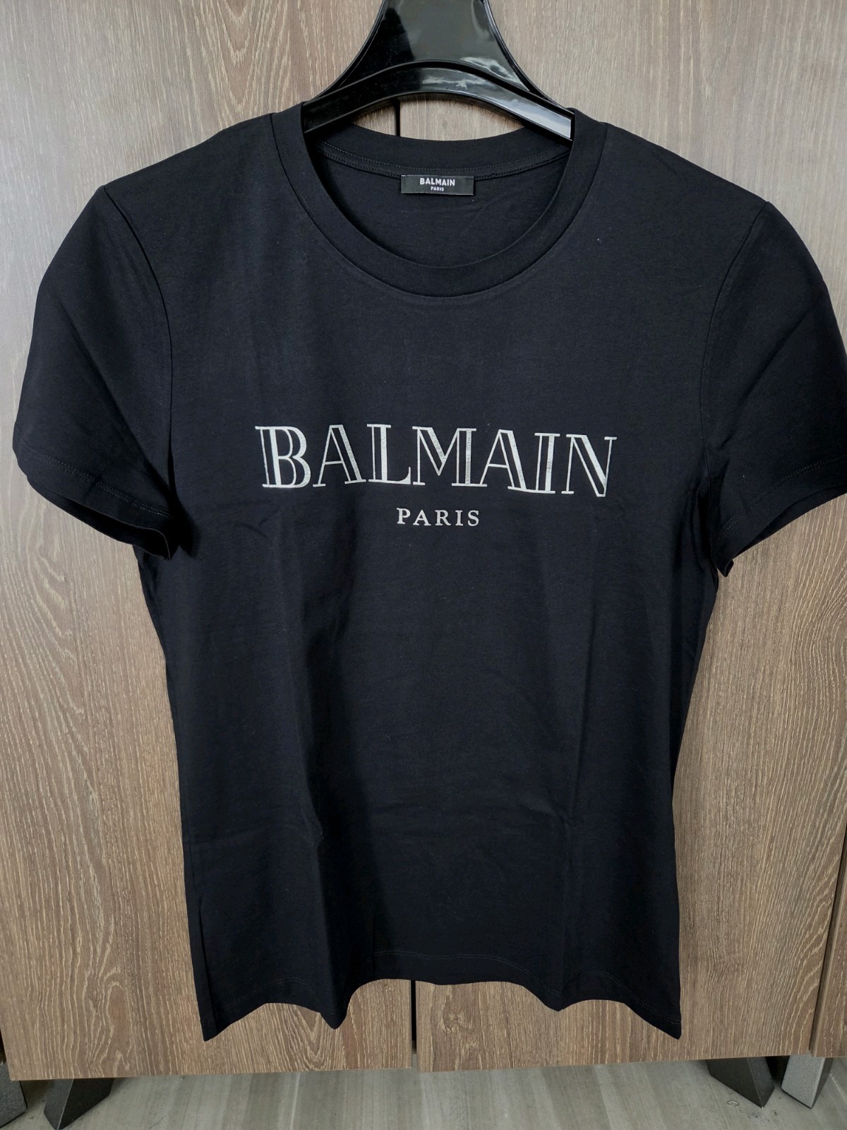 NWOT Balmain Mens Original Metalic  Logo T-shirt Black 100% Authentic size L