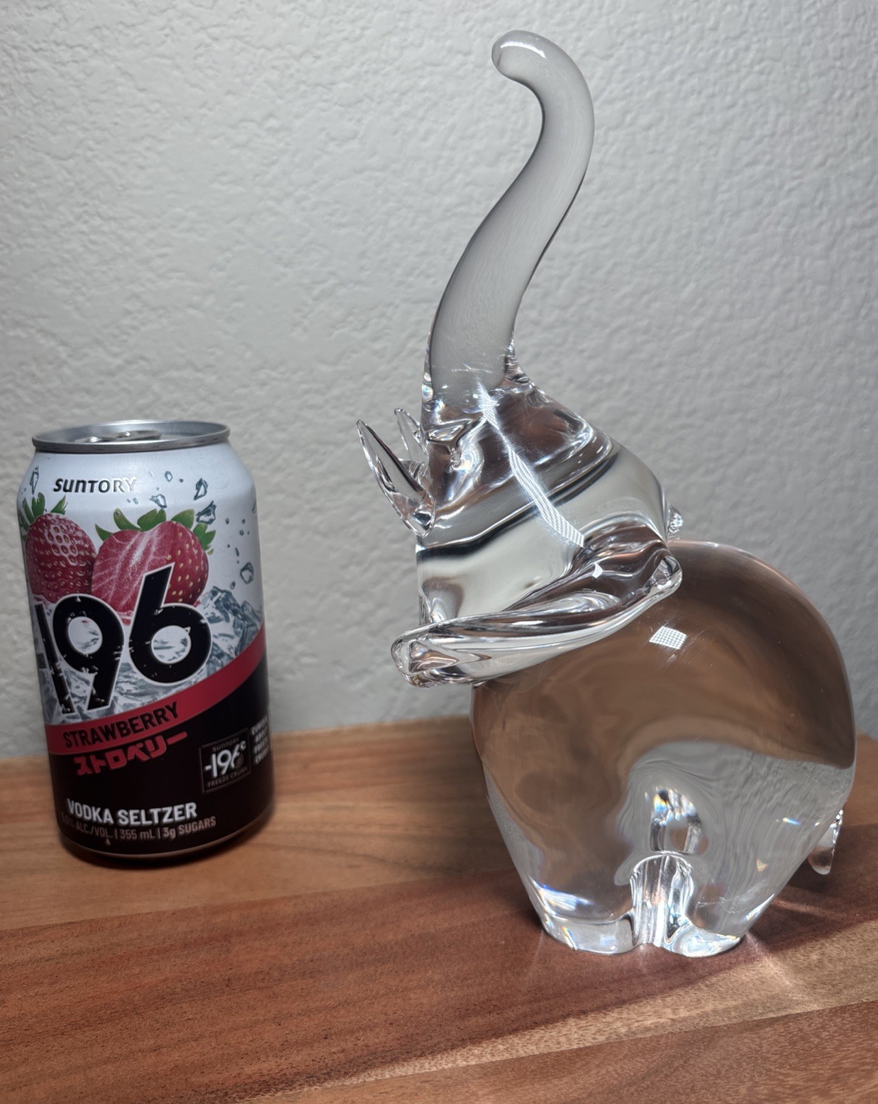 Large Steuben James Houston Trumpeting Elephant Crystal Figurine Signed 8 Large Steuben James Houston Trumpeting Elephant Crystal Figurine Signed 8
