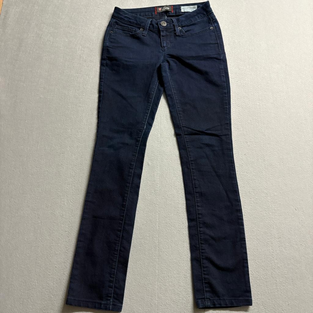Guess Sienna Curvy Fit Jeans Womens 25 Dark Wash Medium Rise Skinny Denim