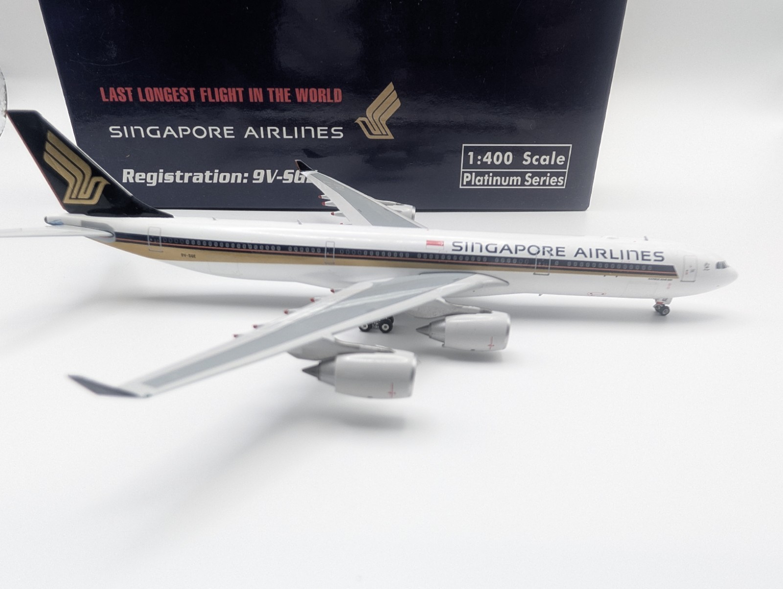 New 1:400 Phoenix Singapore A340-500 | 9V-SGE \'Last Longest Flight\' - Read Desc.