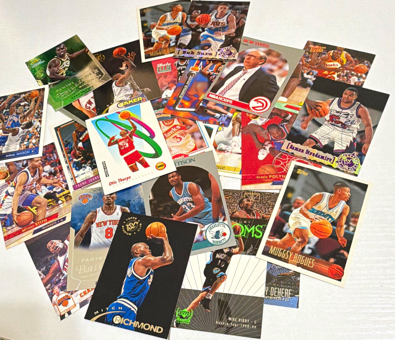 Topps Vintage NBA Trading Card Lot Stadium Club/Topps Muggsy Bogues Hornetes/etc Topps Vintage NBA Trading Card Lot Stadium Club/Topps Muggsy Bogues Hornetes/etc