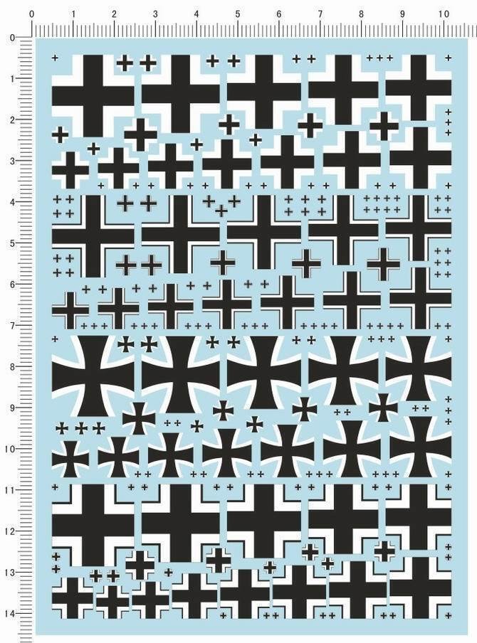 Universal 1/6 1/72 1/144 1/35 WWII German Military Iron Cross Model Water Decal
