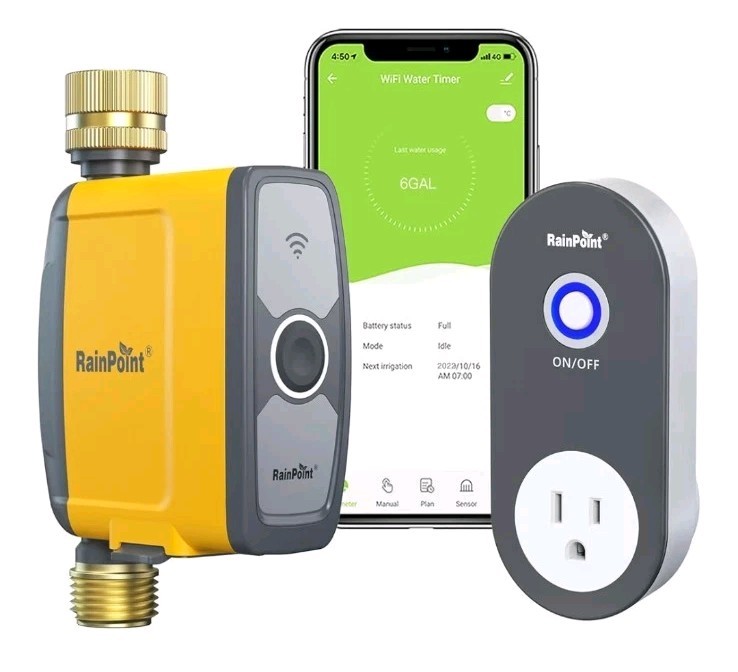 RAINPOINT 1 Zone WiFi Water Timer Brass Inlet Smart Sprinkler WiFi Hub RAINPOINT 1 Zone WiFi Water Timer Brass Inlet Smart Sprinkler WiFi Hub